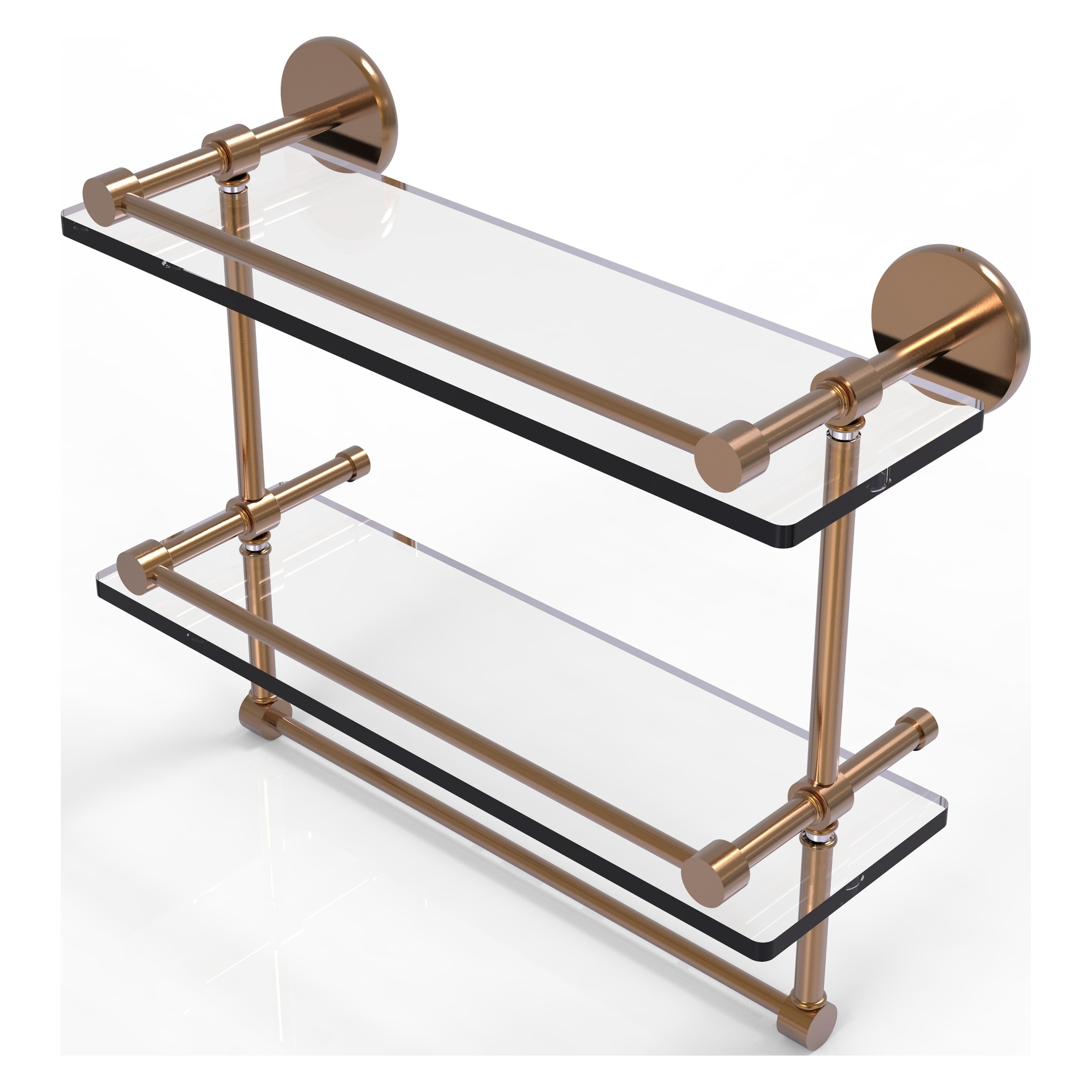 Allied Brass P1000-2TB/16-GAL-BBR Prestige Skyline Brushed Bronze 2 -Tier Wall mount Bathroom Shelf ( 16-in x 12-in x 5-in )