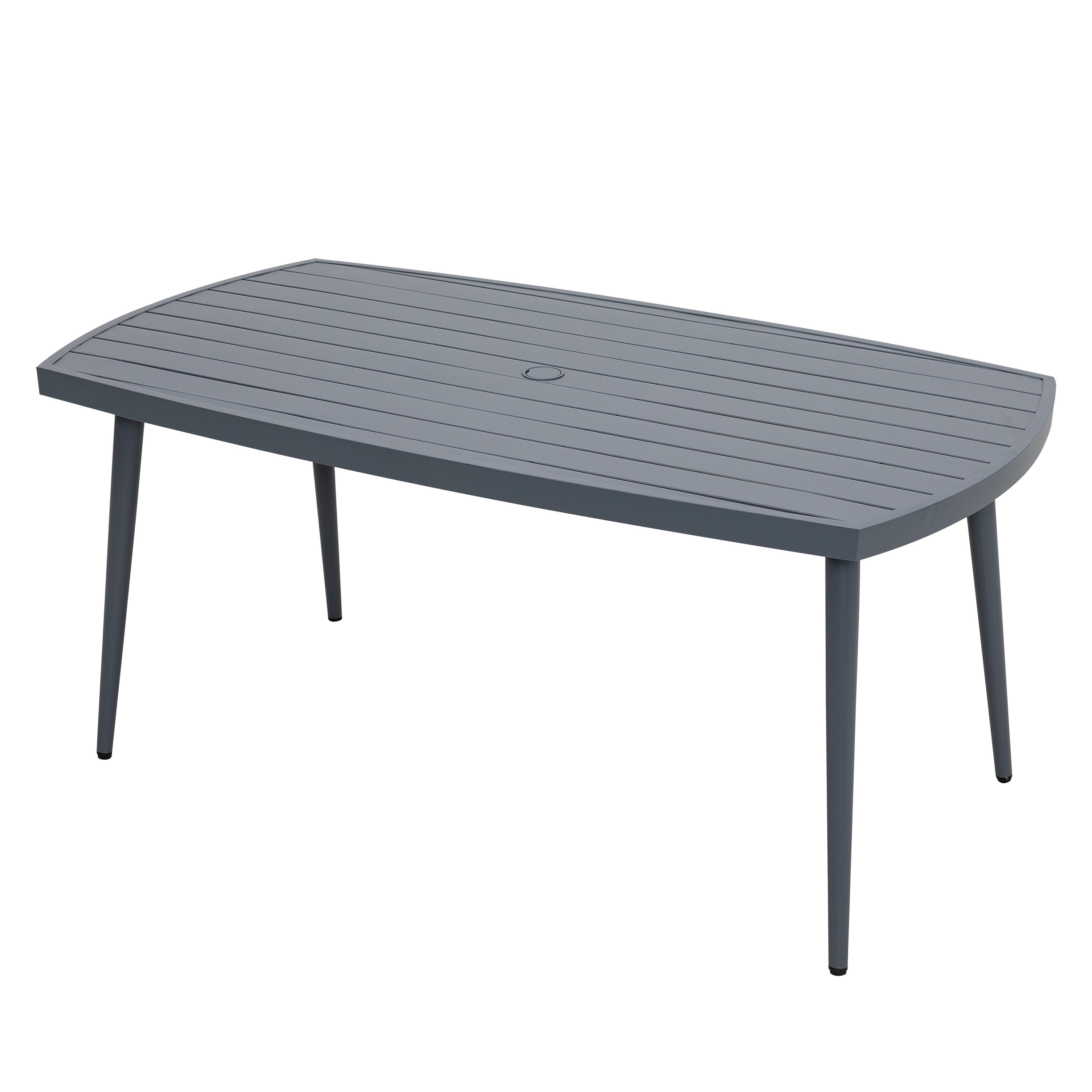 Nuu Garden TA109-HS Rectangle Outdoor Dining Table 35.04-in W x 62.99-in L with Umbrella Hole