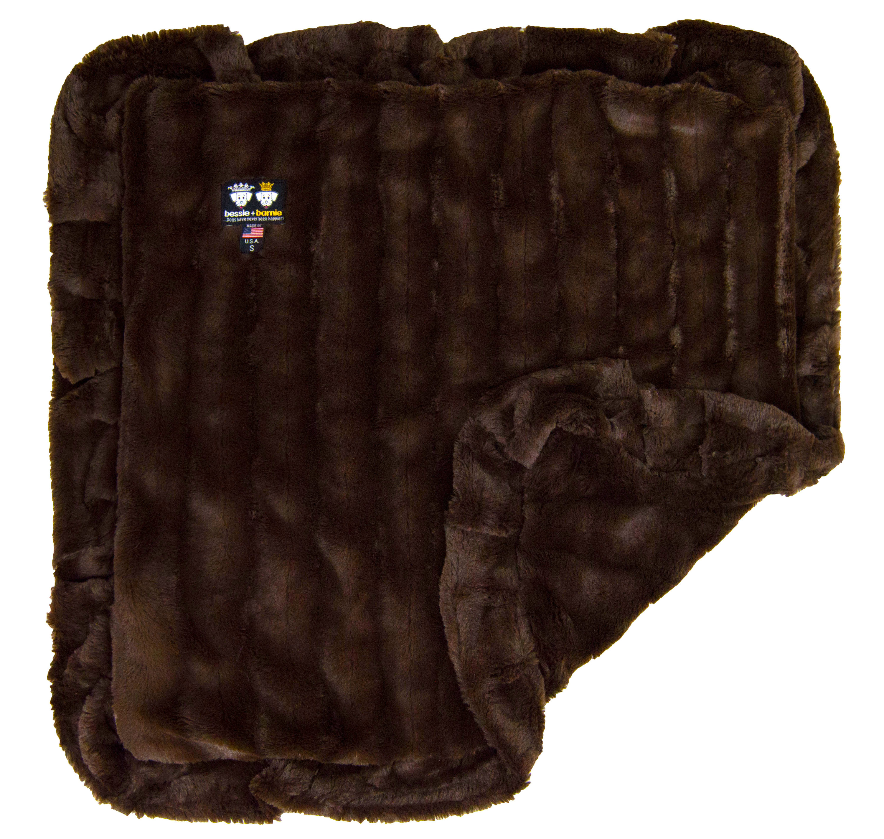 Bessie and Barnie BLNKT-GB-MD Rectangular Brown Polyester Pillow Dog/Cat Bed ( Medium )