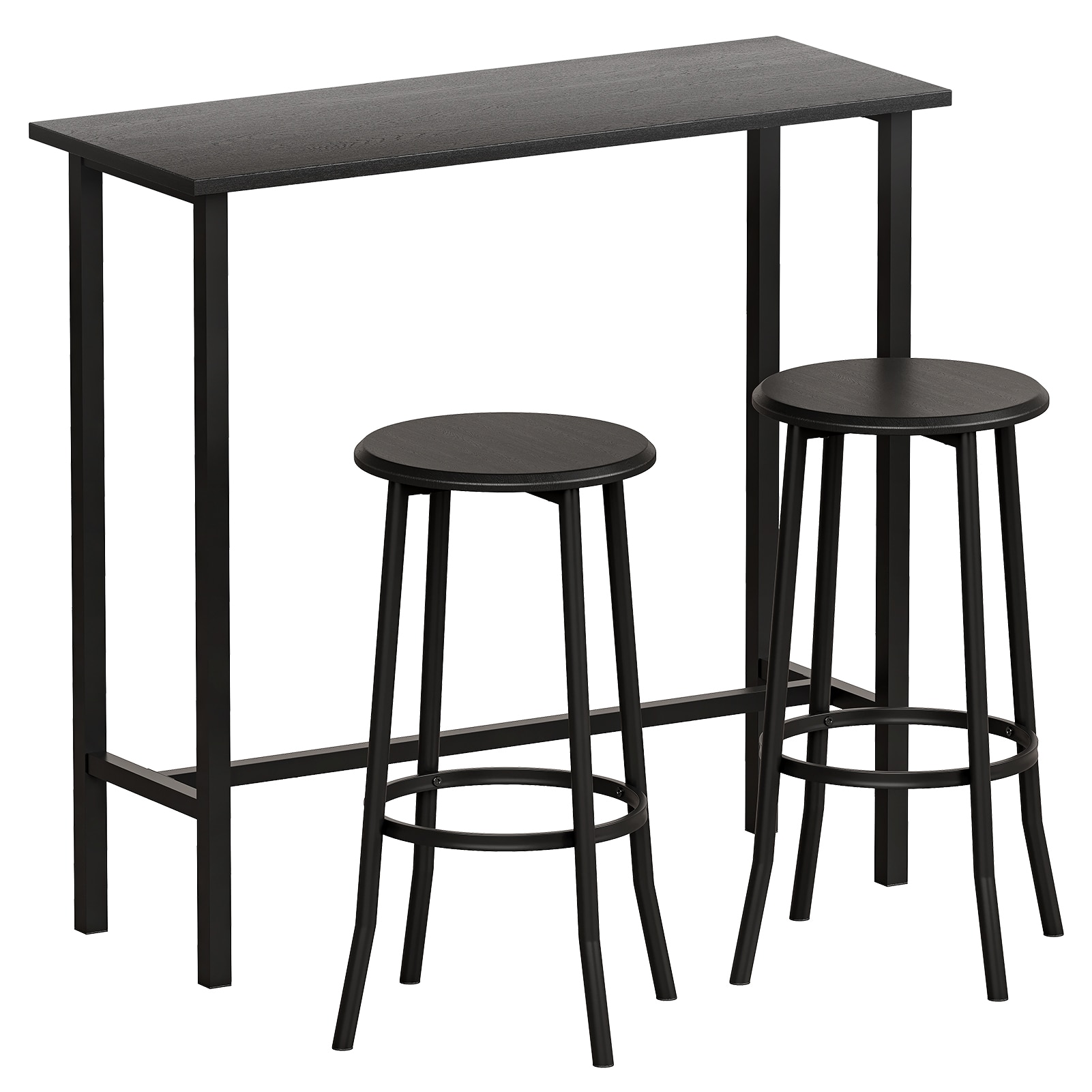 Garvee PHO-0WVTYKVW Black Rustic Dining Room Set with Rectangular Table ( Seats 2 )