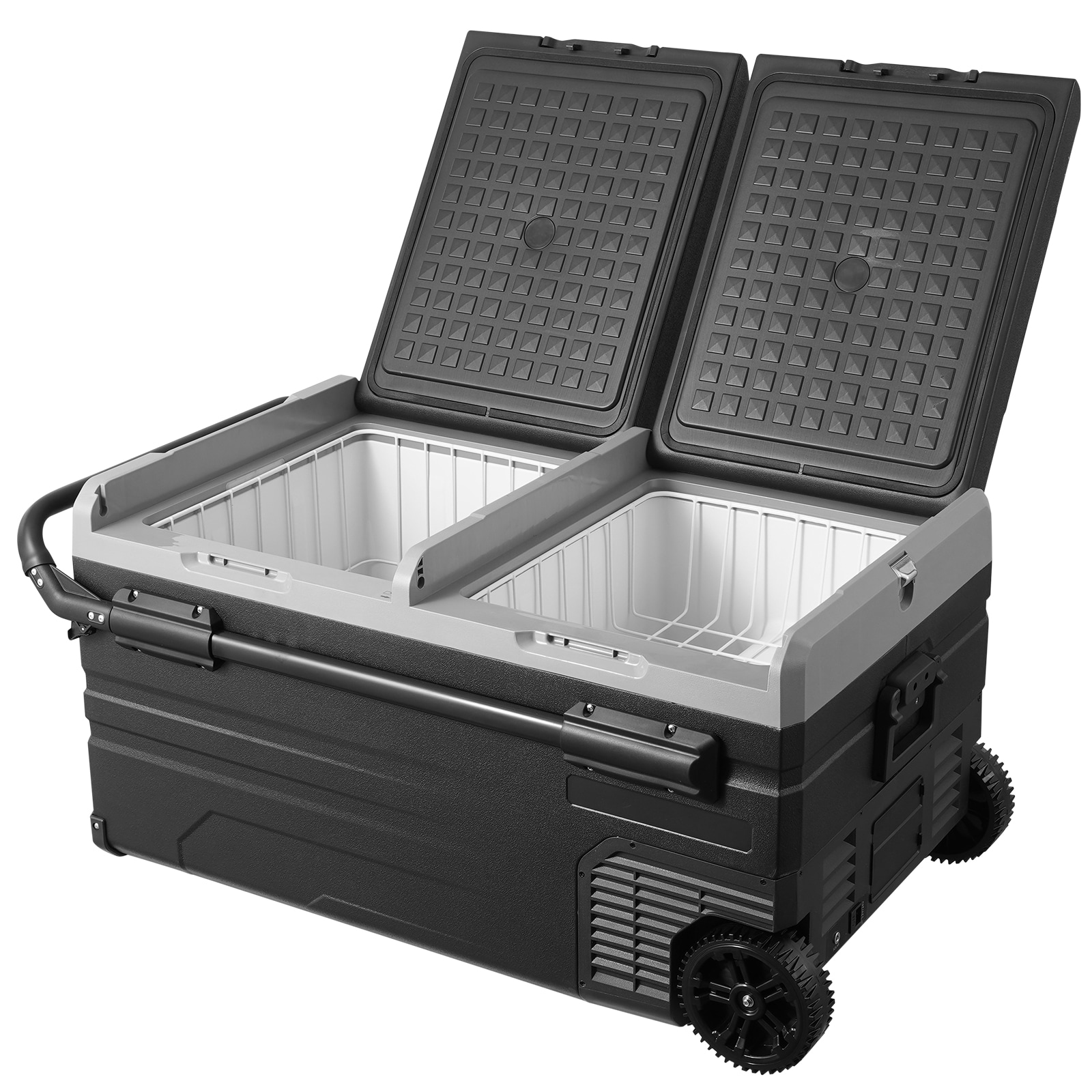 GIVIMO Portable Car Freezer 100-qt Portable Refrigerator Freezer 95L Dual Storage Zone Camping -4F68F 12 Volt Fridge Car for Car and Home Use DC 12/24V AC 100-240V