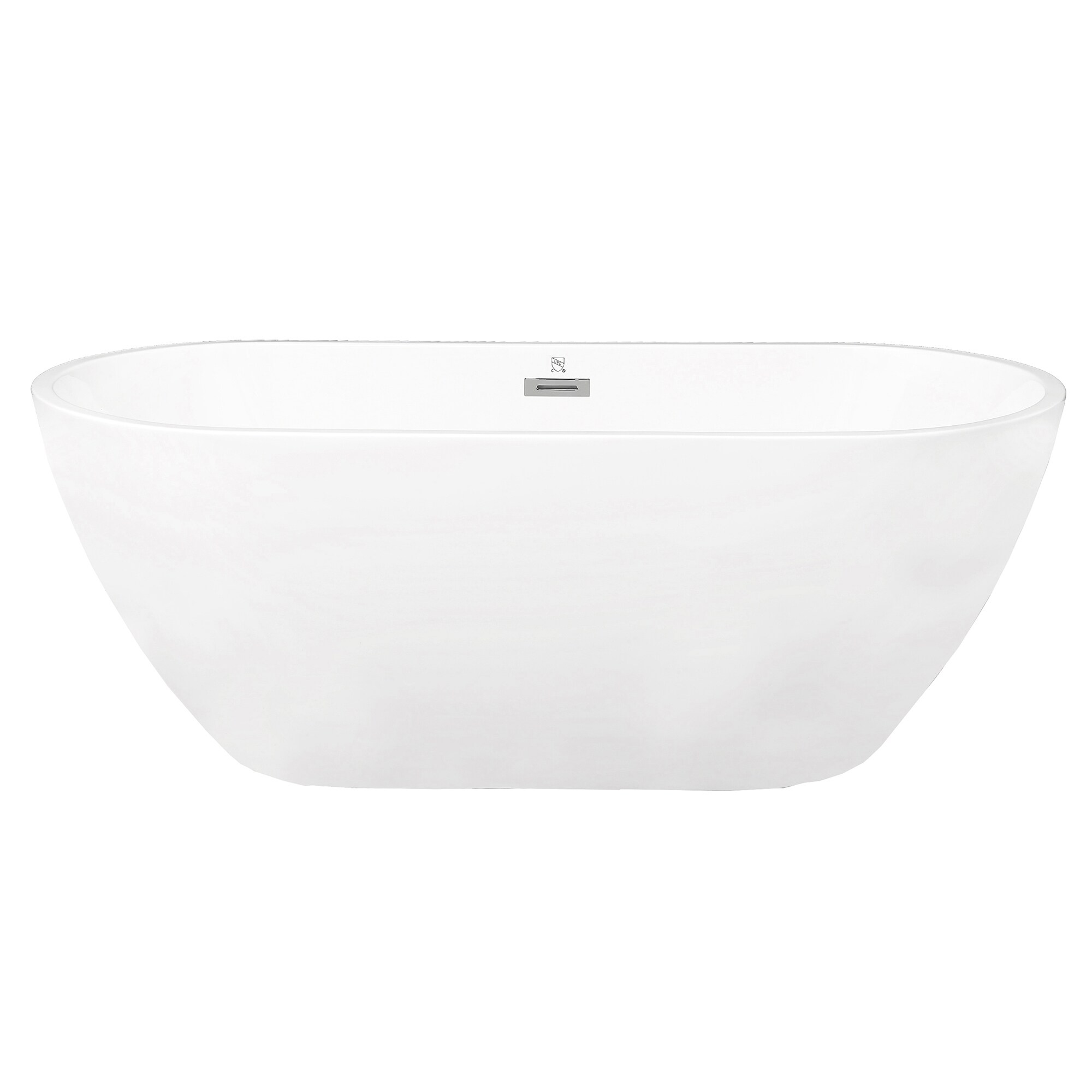 CASAINC CV-WBT28 Bathtub 28.35-Inches x 55.00-Inches White Acrylic Oval Freestanding Soaking bathtub Drain ( Center Drain )