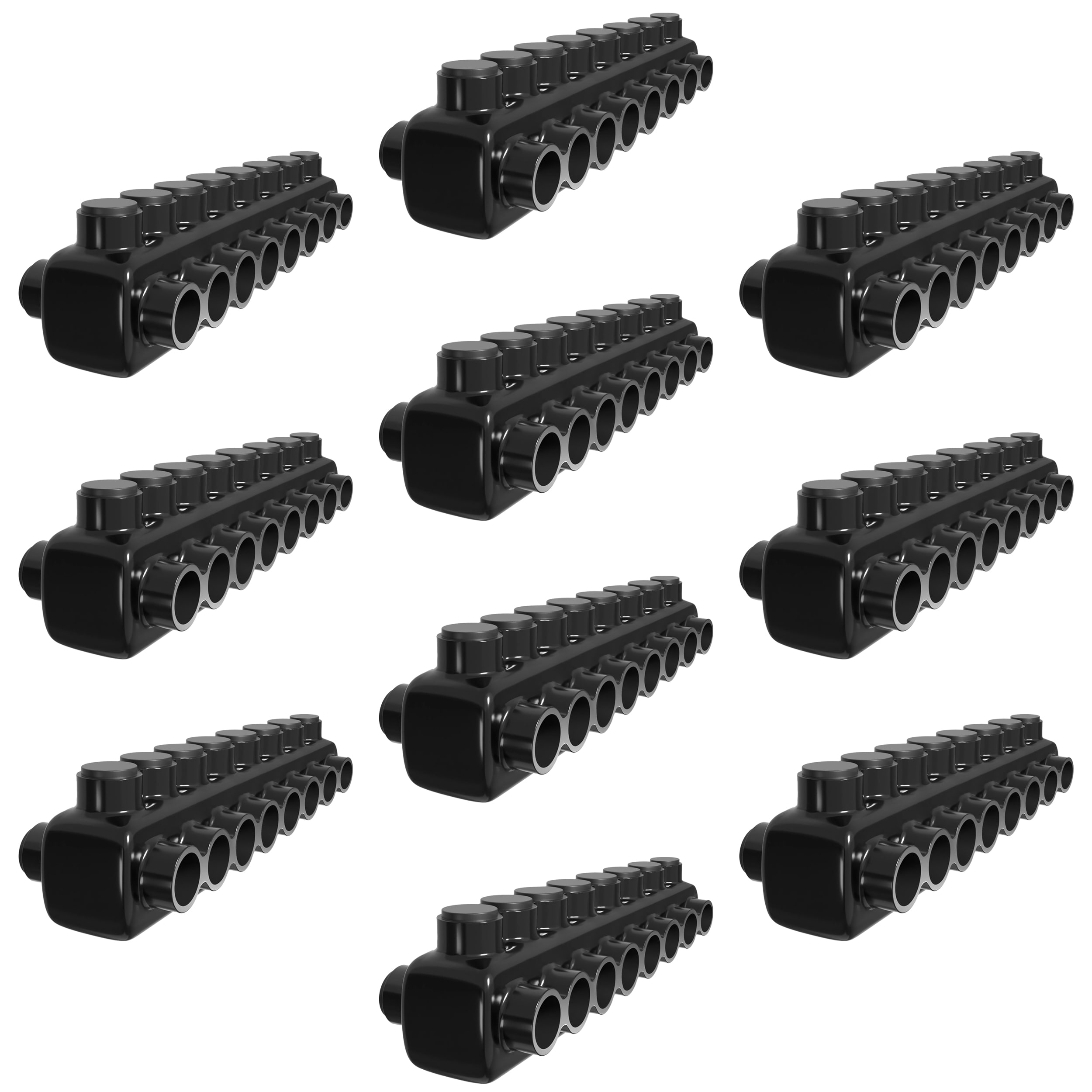 OHLECTRIC  10 Pack Insulated Wire Connector 8 Port Dual Side Entry For 250-6 Wire Range Lugs With 5/16 Hex Screw Pre Filled With Oxide Inhibitor Wire Connectors Electrical Connectors Wire Tap