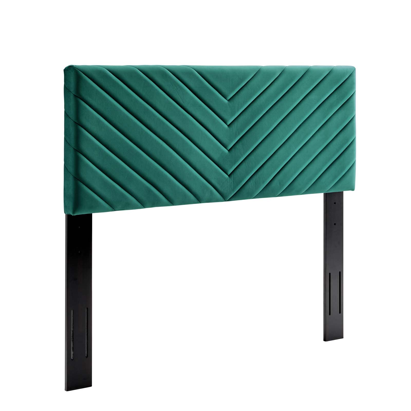  Alyson Angular Channel Tufted Performance Velvet Full / Queen Headboard in Teal