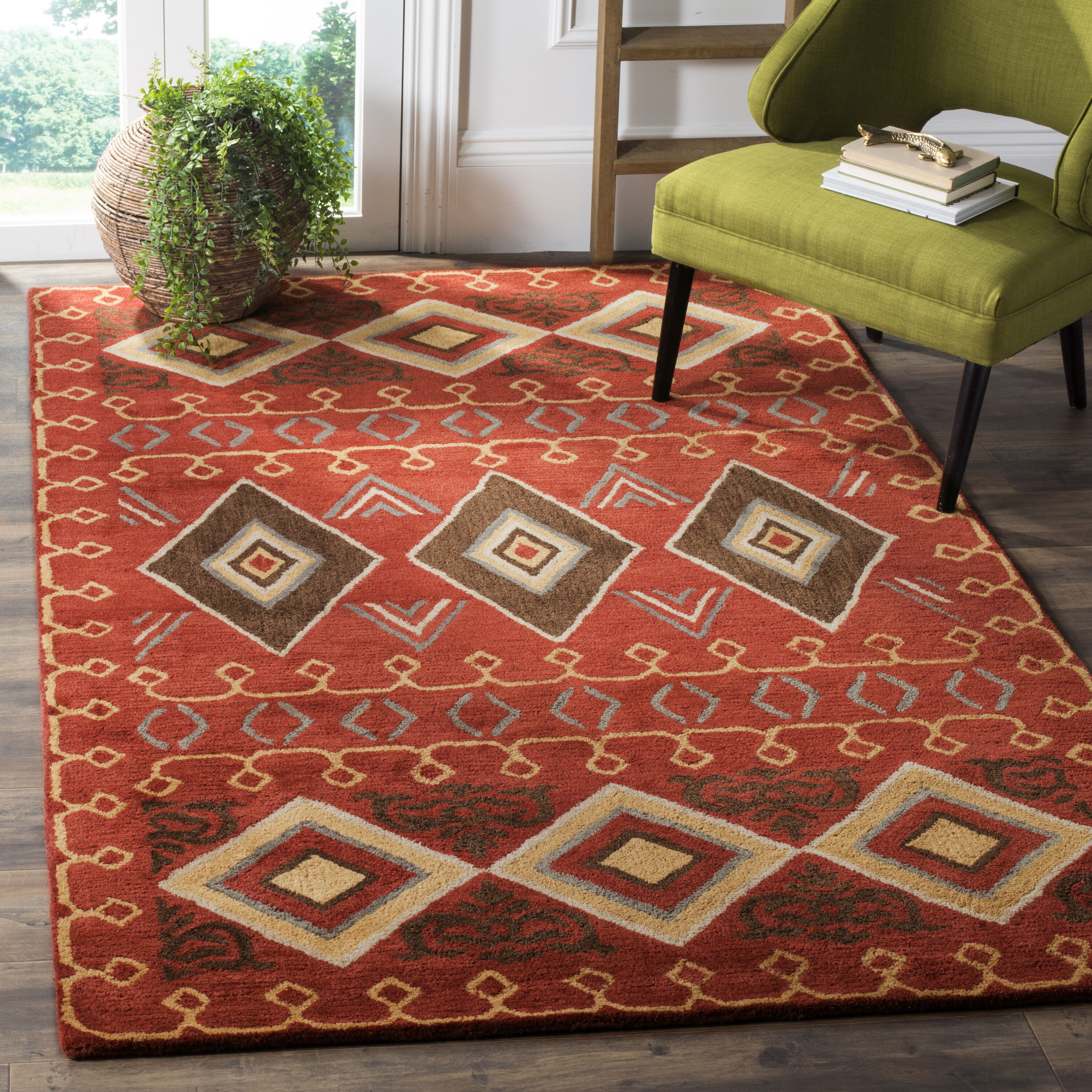  Heritage 404 Red/Multi Bohemian 5ft x 8ft Medium Rectangle Rug