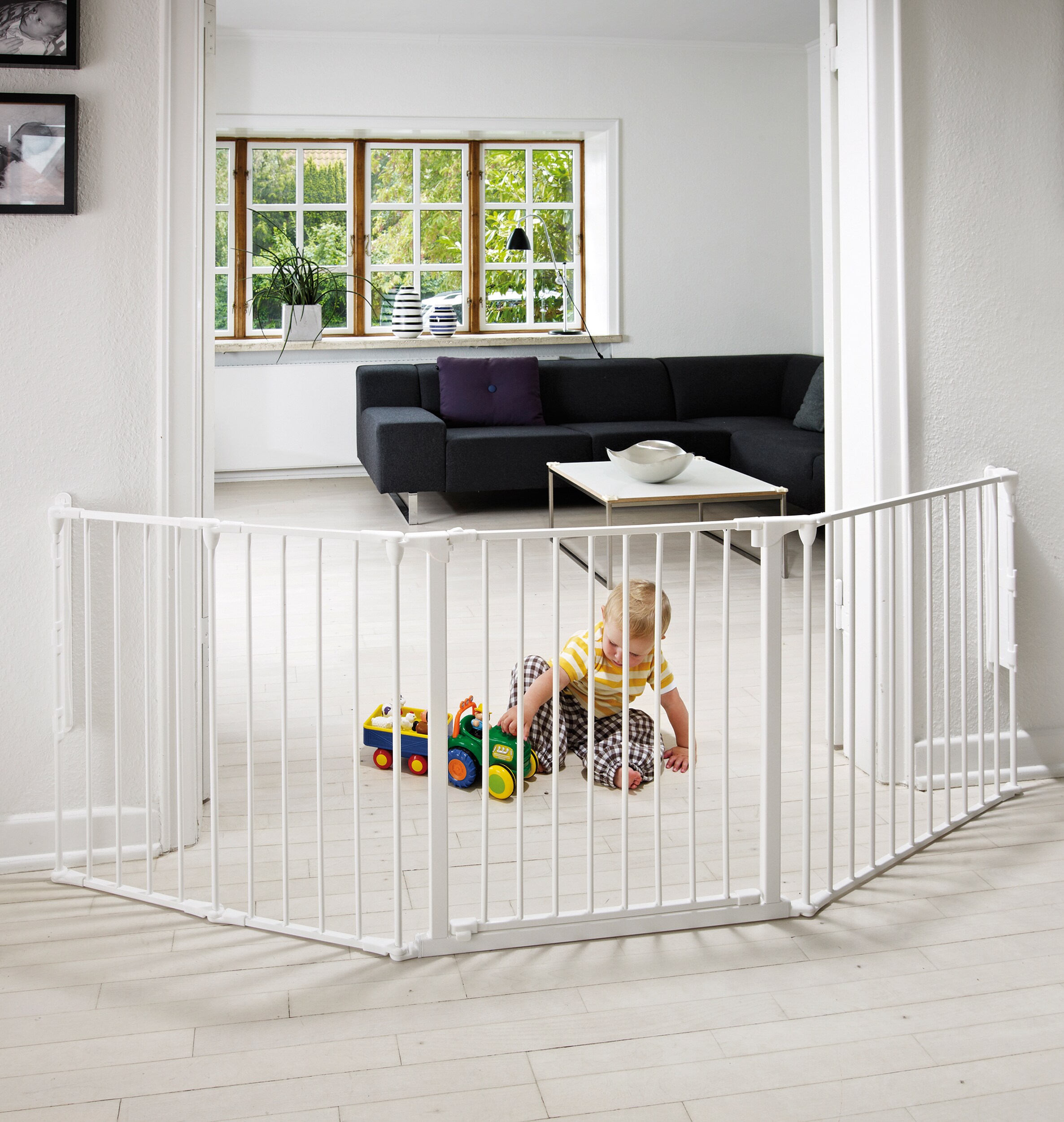 BabyDan 109.5-in x 28-in Hardware Mounted Black Metal Safety Gate