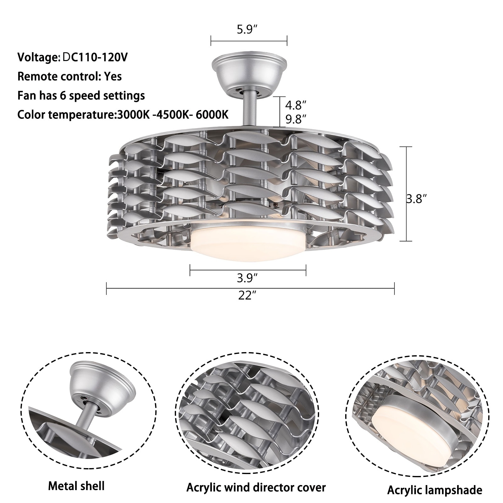Oukaning HG-HCXLST-6779-US Ceiling-Fans - View #5