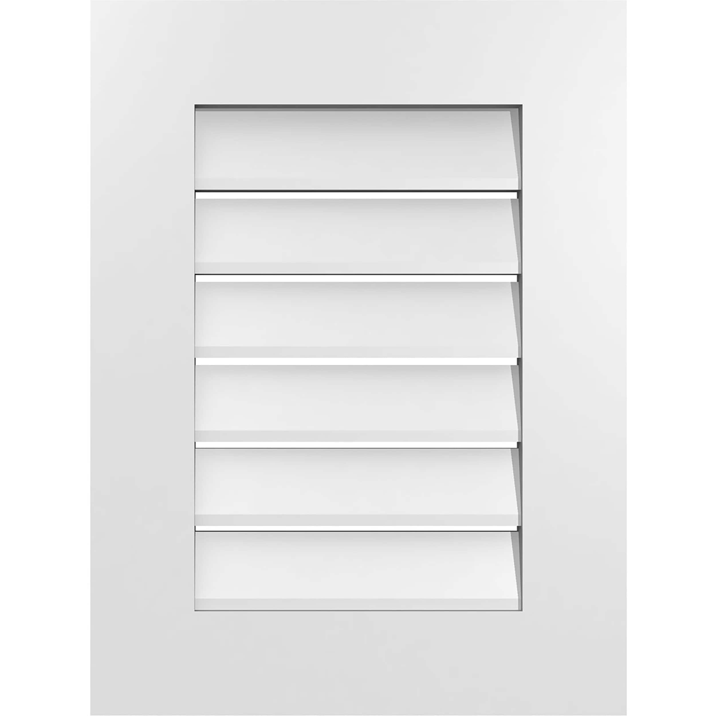 Ekena Millwork GVPVE18X2401SF 18-Inches x 24-Inches Off-white Rectangle PVC Gable Louver Vent