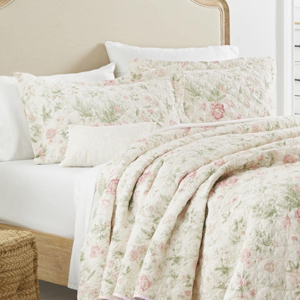 Laura Ashley Breezy Floral Reversible 3 Piece Quilt Set, Full/Queen -  ShopStyle