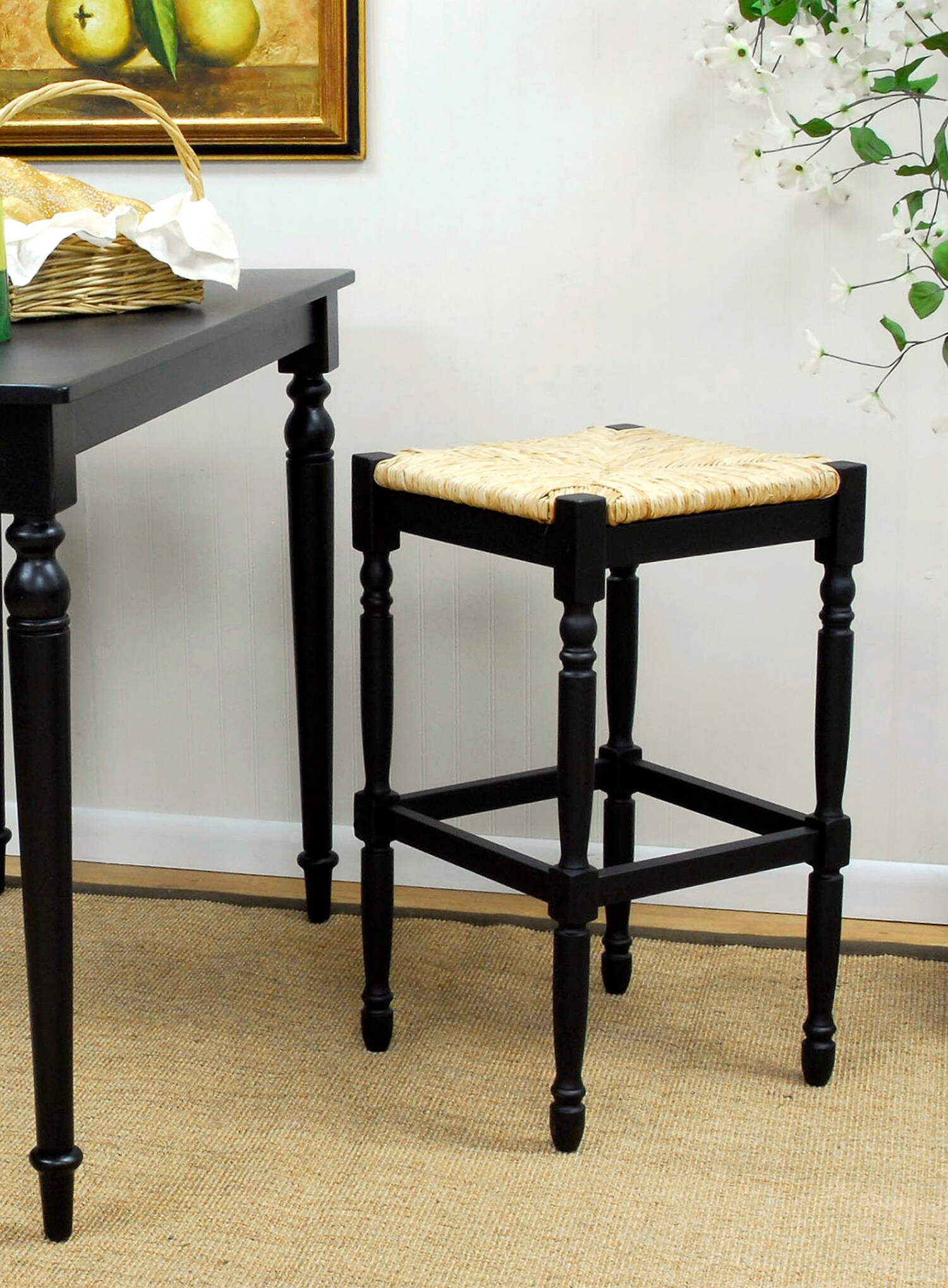 Carolina Cottage Hawthorne Antique Black 29 In H Bar Height Wood