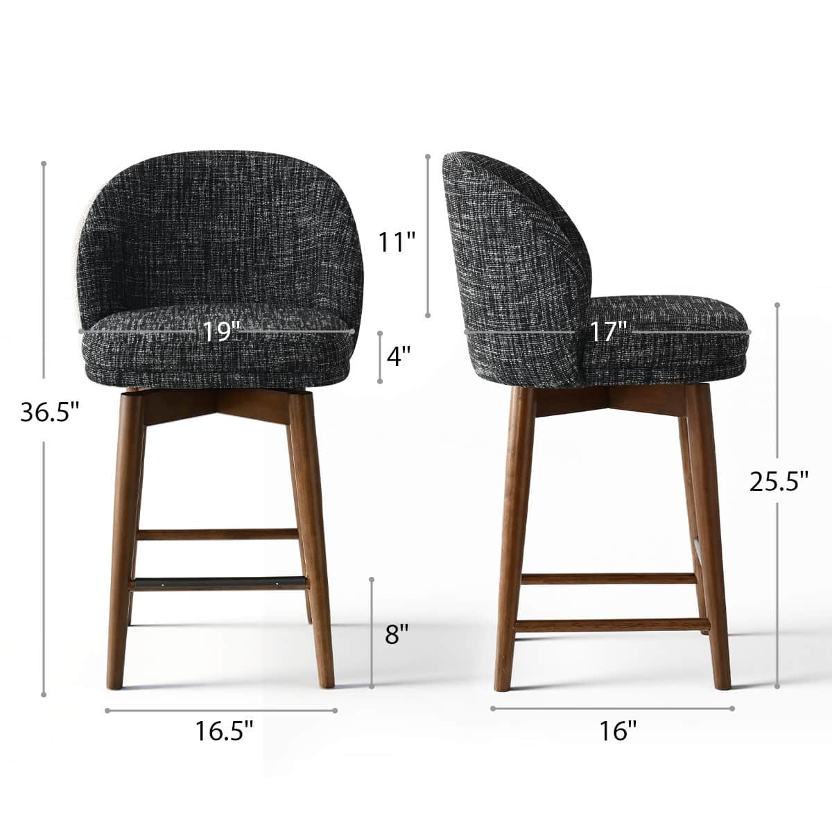 Maison Boucle KRISTIN-CT-WT-BLA-2 stools - View #4