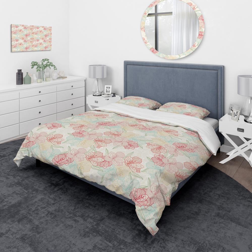 Designart BED18761-T 3 -Piece Red Twin Duvet cover Set