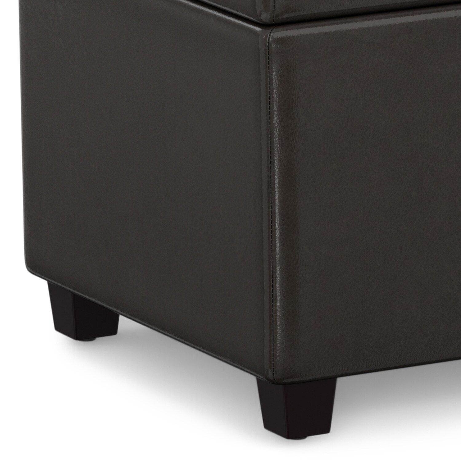 Tanners Brown Faux Leather Extra Large Storage Ottoman Bench