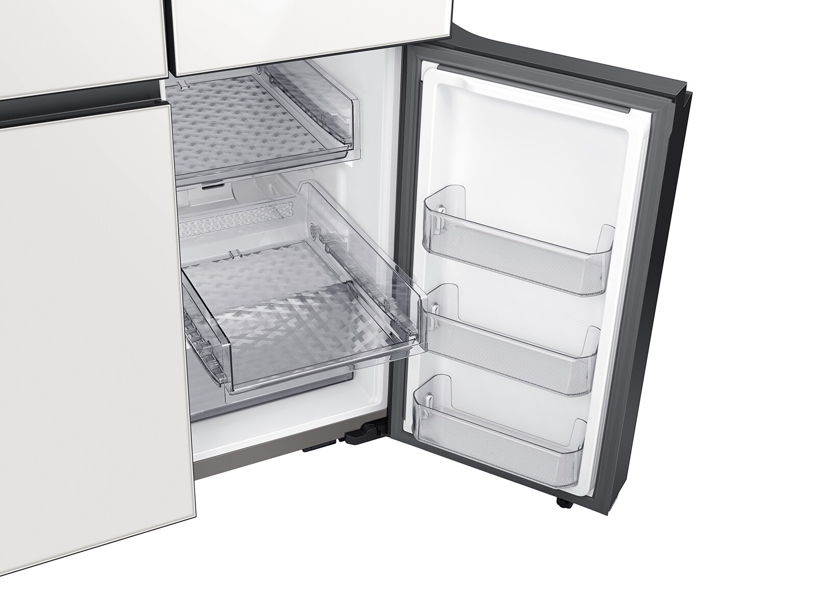 White Glass BESPOKE 4-Door Flex™ Refrigerator (23 cu.ft.) -  BNDL-1616346091718