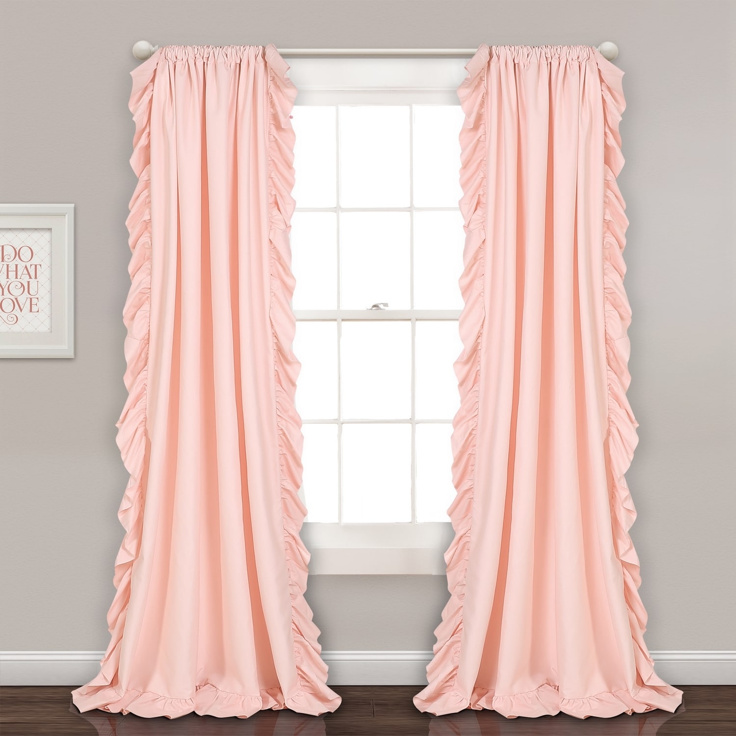 Lush Decor 16T002212 84-Inches Blush Pink Rod pocket Curtain panel pair