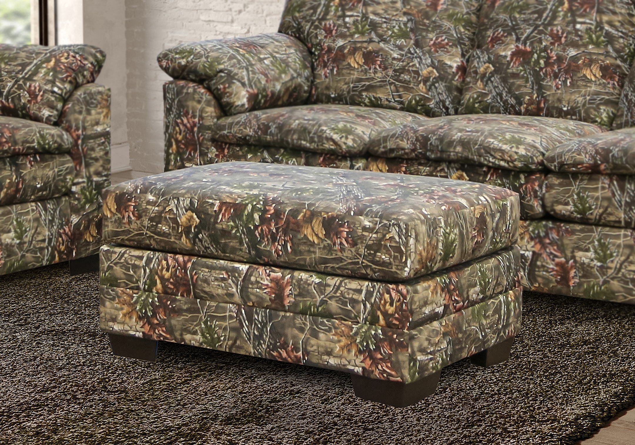 A Furniture Classics 8-080-A86V1 Superflauge Farmhouse Superflauge Camo Ottoman