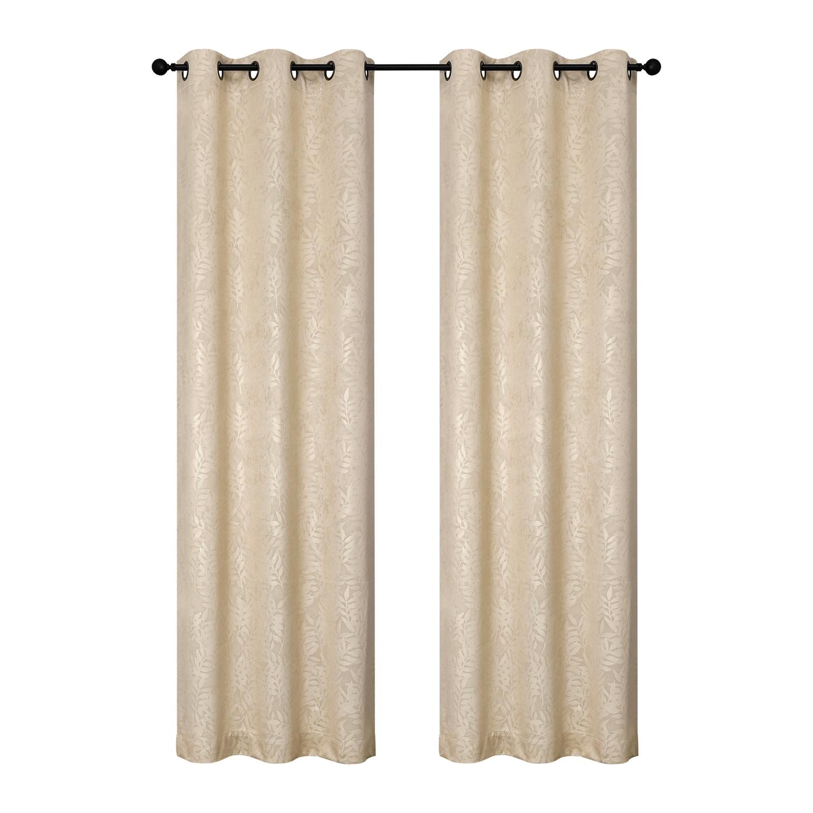 KATE AURORA Set of 2 Leeds Floral Leaves Embossed Light Filtering ...