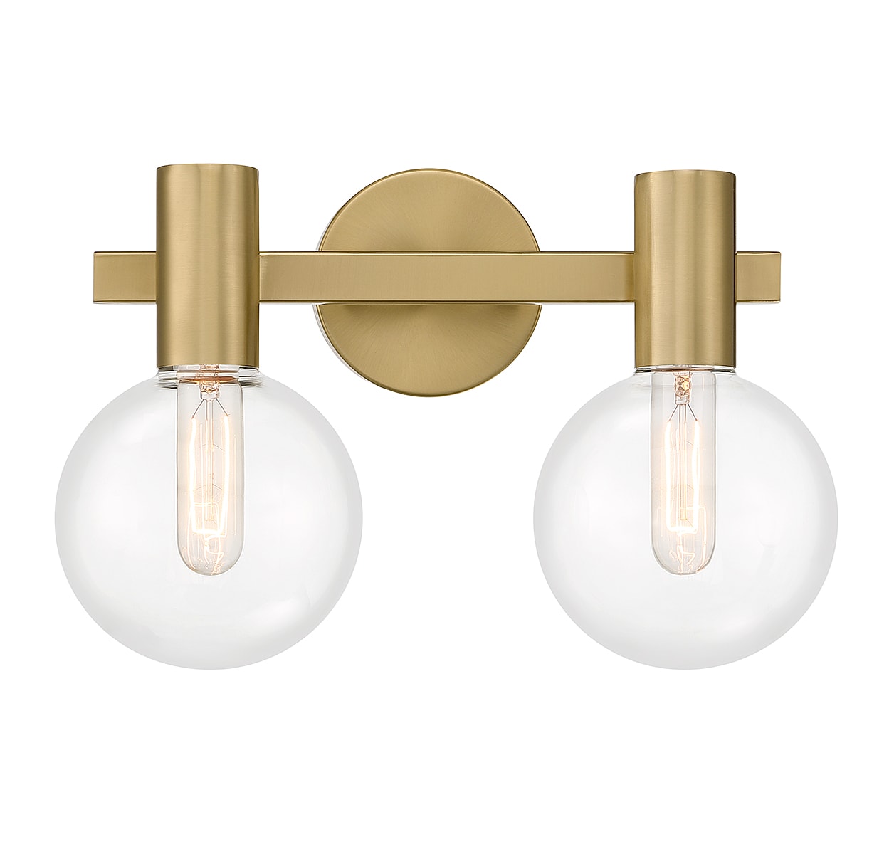 Savoy House Essentials 8-3076-2-322 Wright 15.5-in 2 -Light Brushed Brass Modern/contemporary Vanity light