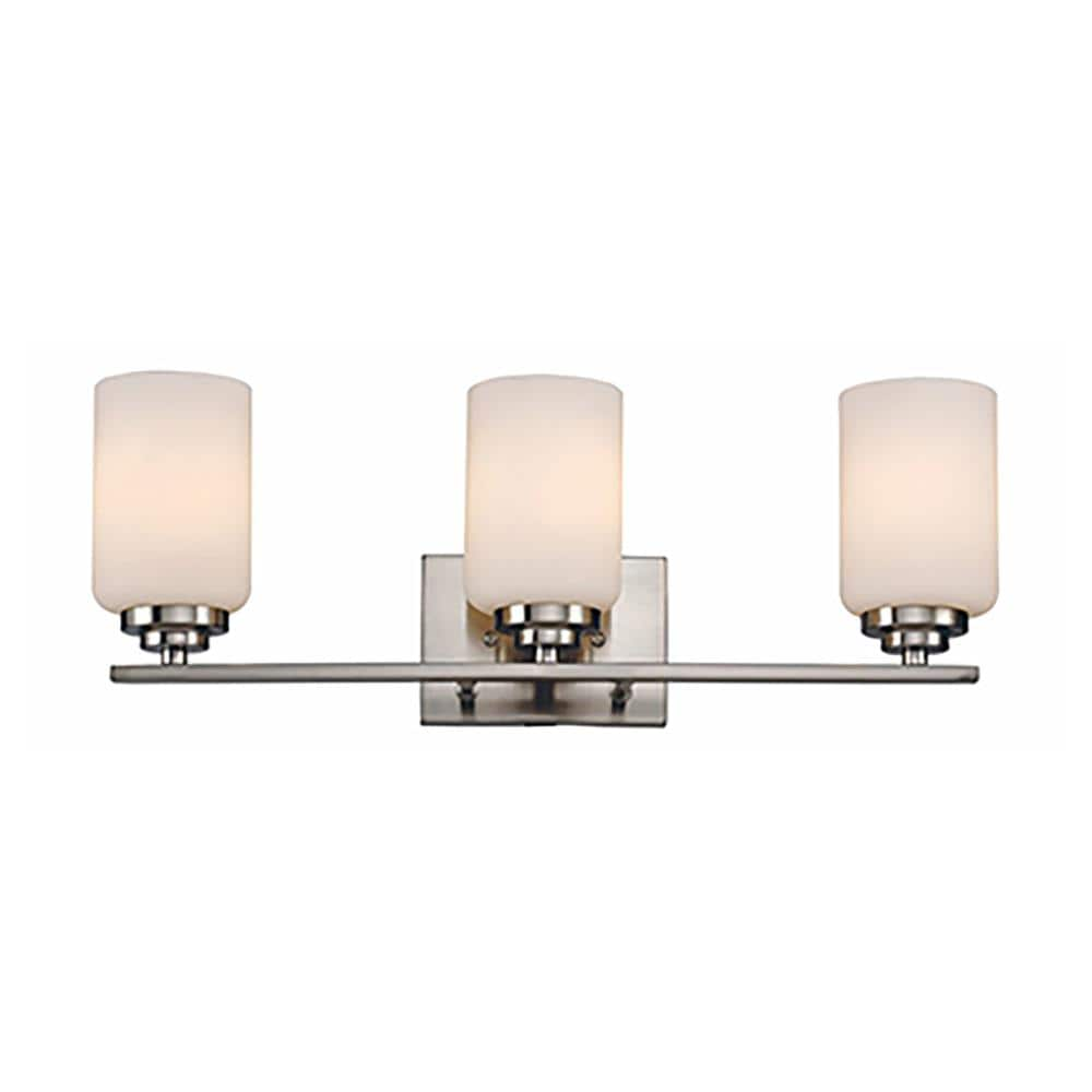 Lucid Lighting 22-in 3-Light Brushed Nickel Modern/Contemporary Vanity ...