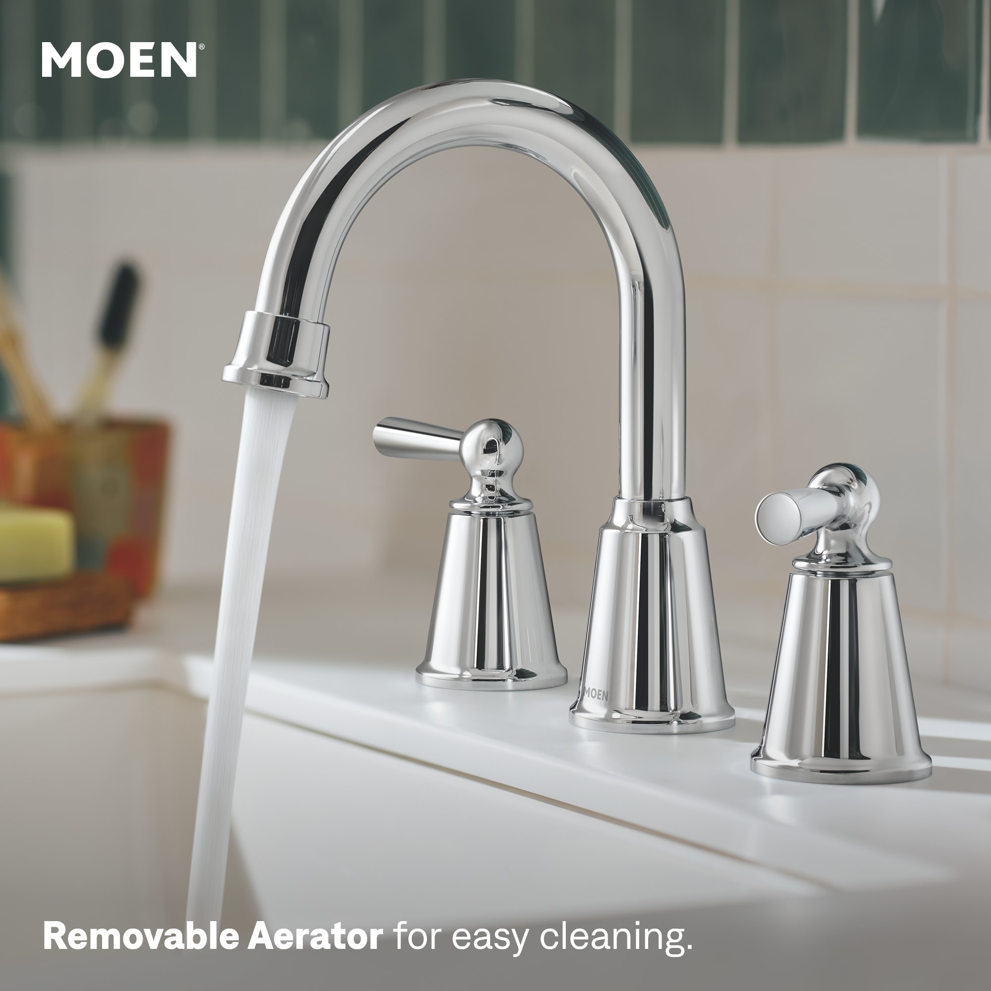 Moen Caldwell Chrome Widespread 2-handle WaterSense High-arc