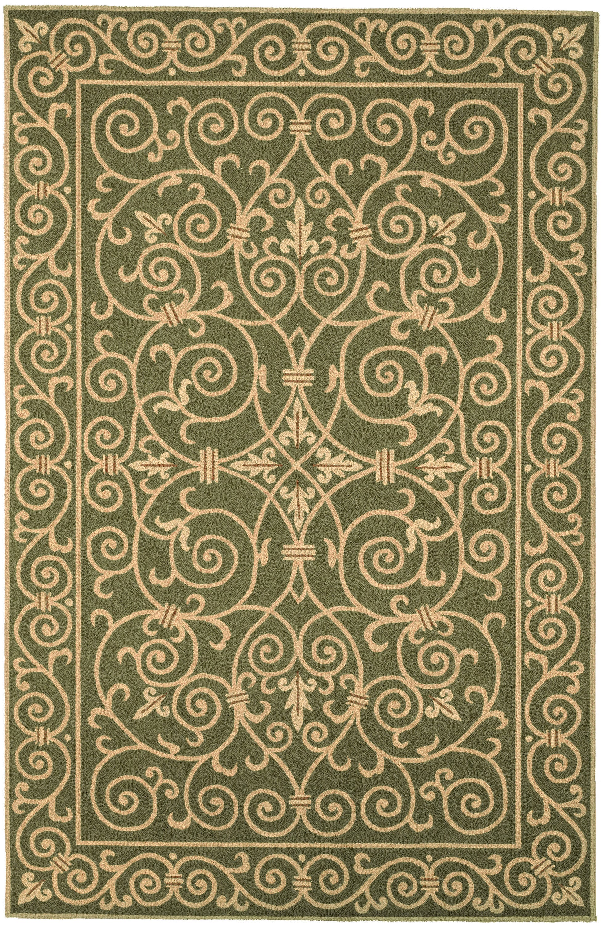 Safavieh HK11B-5 Chelsea Iron Gate 5 x 8 (ft) Tufted Wool Light Green Rectangular Indoor Abstract Farmhouse/Cottage Area rug