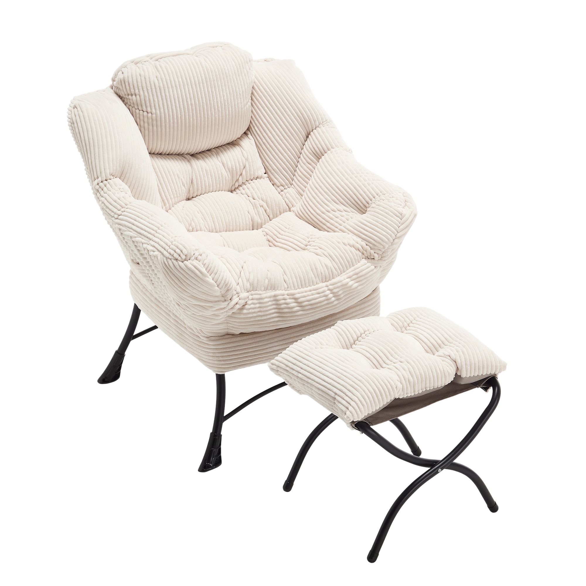 SINOFURN SYA370125GY Casual Beige Accent Chair