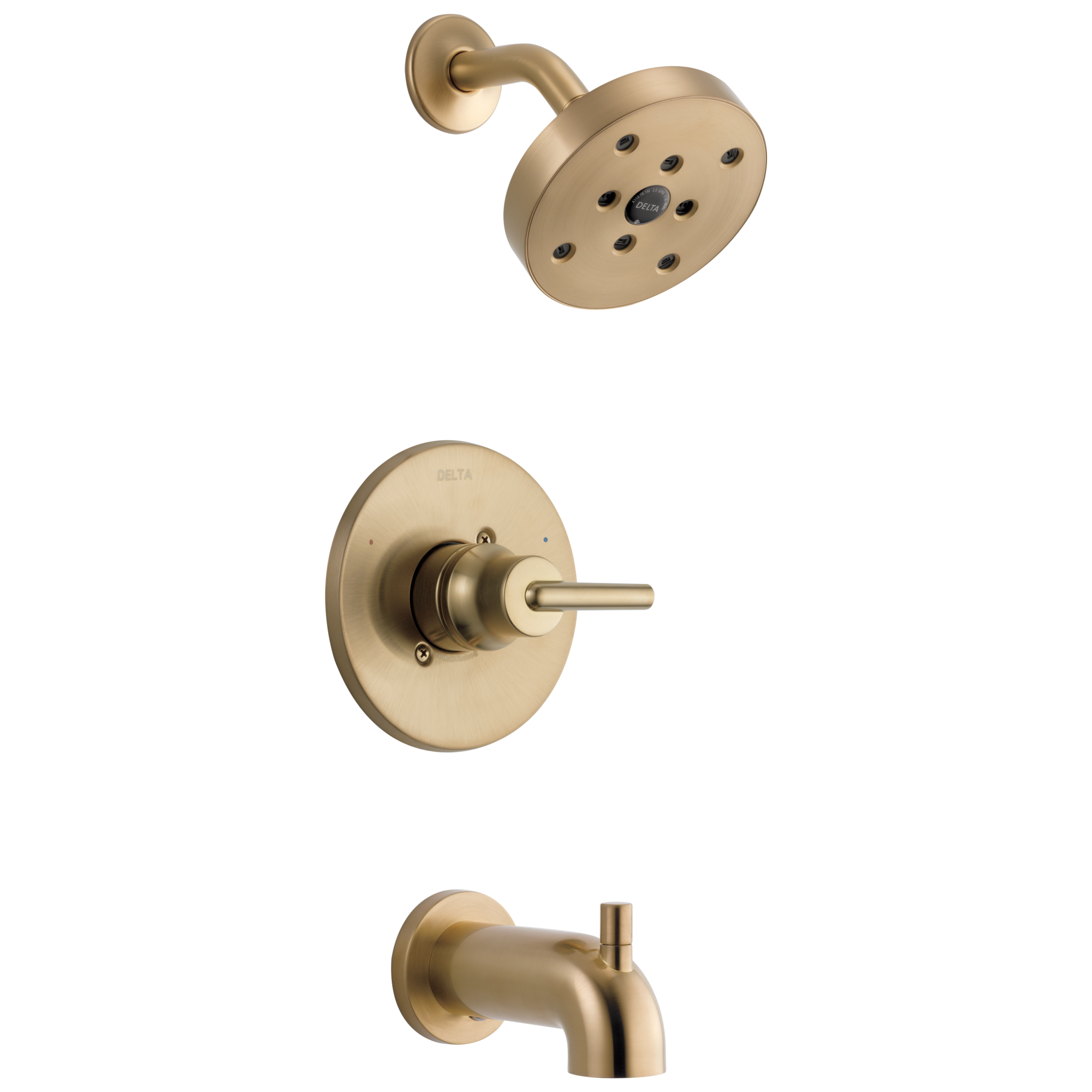 Delta T14459-CZ Trinsic Champagne Bronze 1-handle Single function 5.4-in Round Bathtub and shower Faucet with Valve