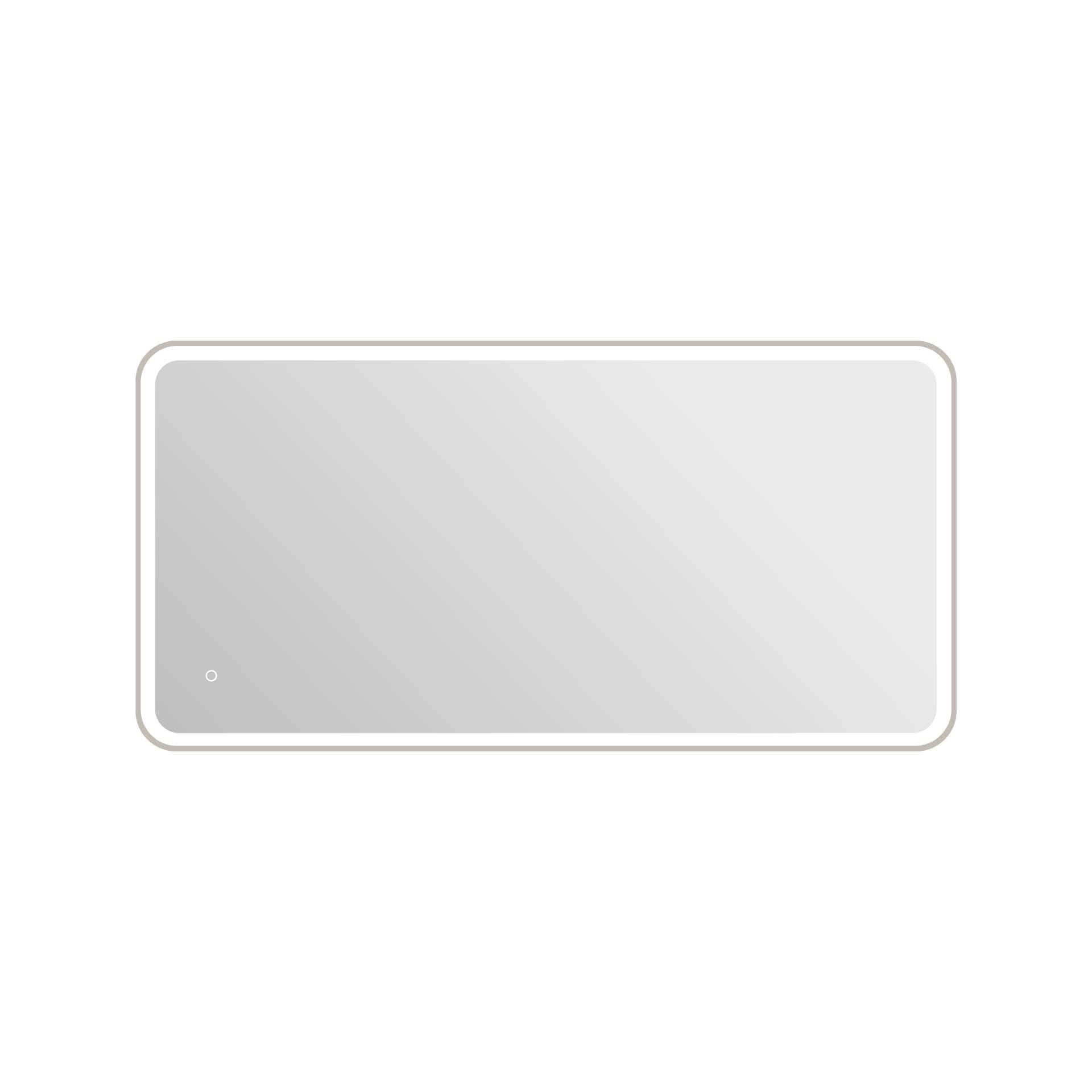 Simply Living Home Seraphine 60 inch Rectangle LED Front and Backlit Wall Mirror in Silver
