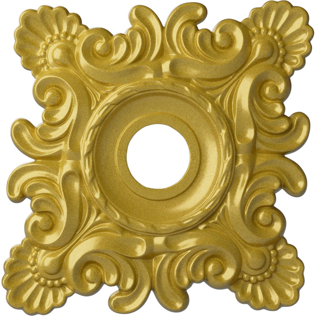 Ekena Millwork CM18CRRGS Crawley 18-in W x 18-in L Painted Rich Gold Polyurethane Whole Ceiling Medallion