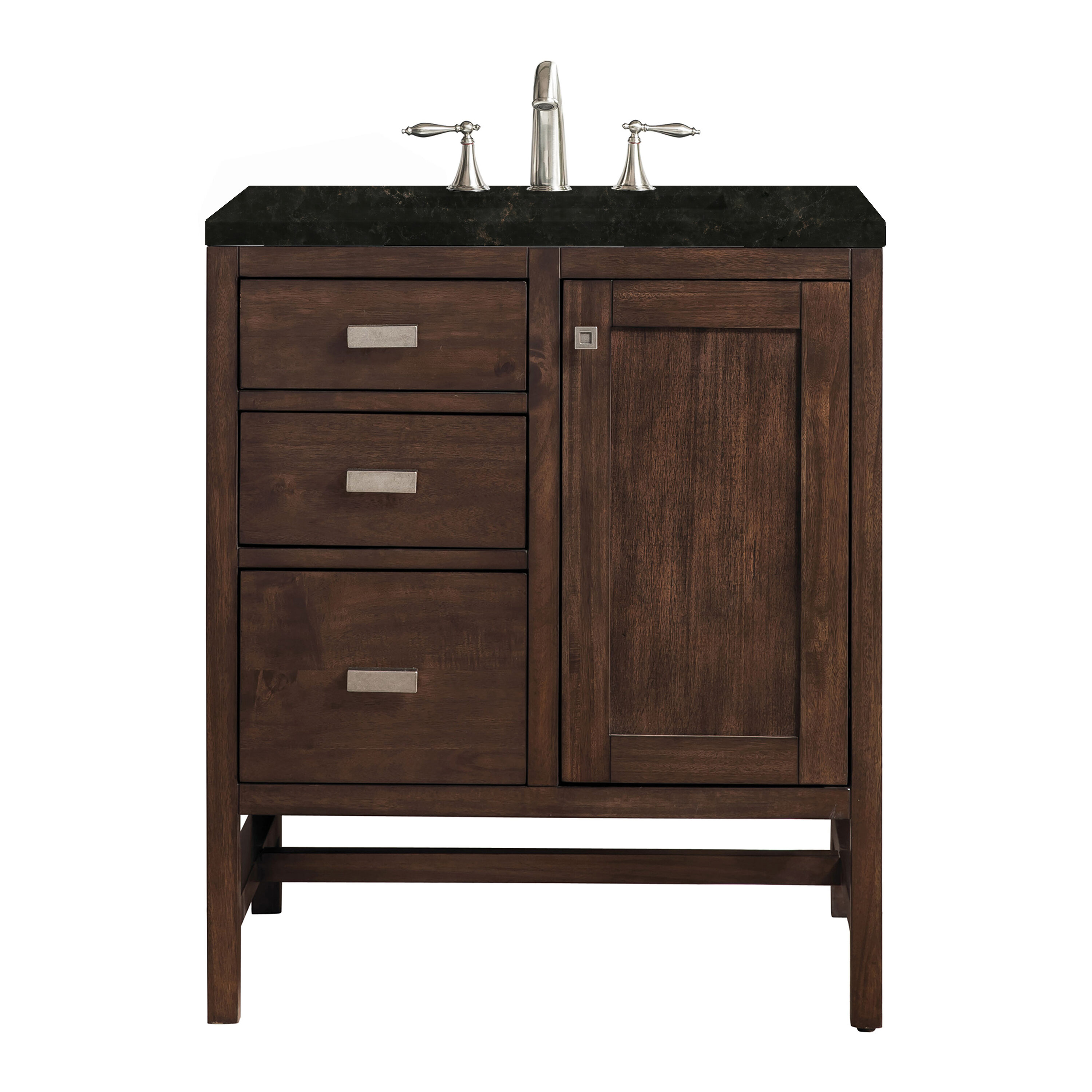 James Martin Vanities Addison 30-in Mid-Century Acacia Undermount Single Sink Bathroom Vanity with Phantome Quartz Top