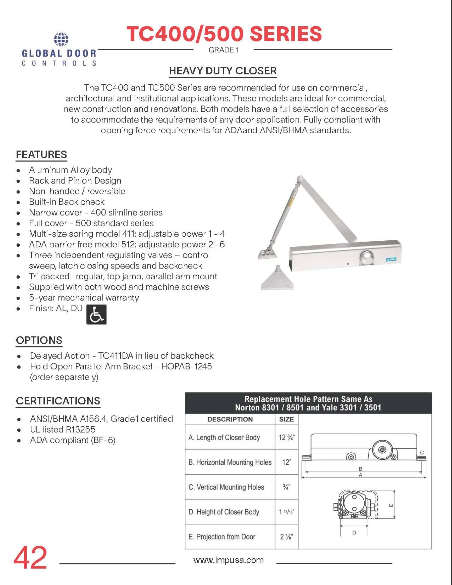 Global Door Controls TC412-DU Door-Closures - View #6