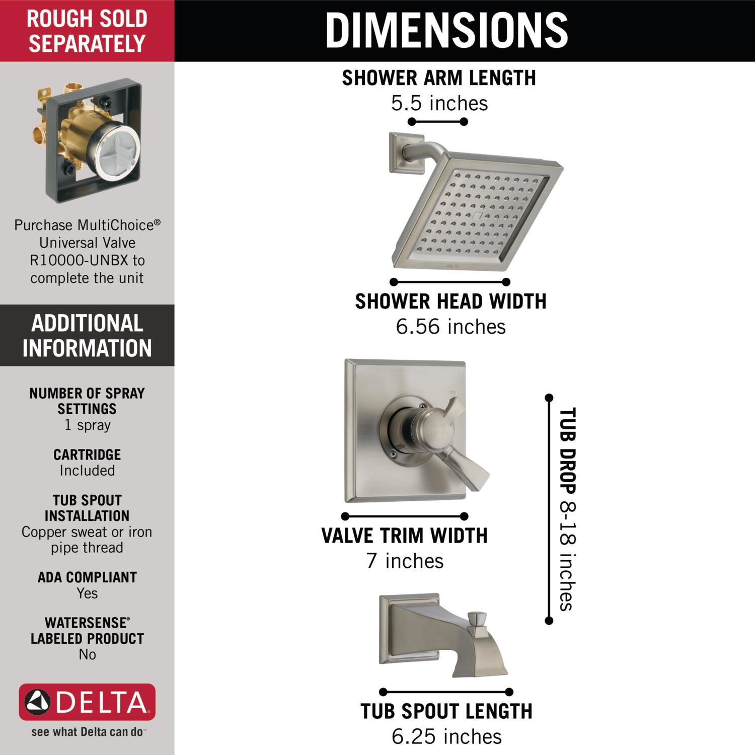 Delta T17451-SS Tub-Shower-Faucets - View #3
