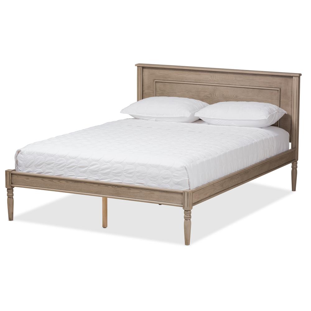 Baxton Studio Axton Brown Full Wood Platform Bed at Lowes