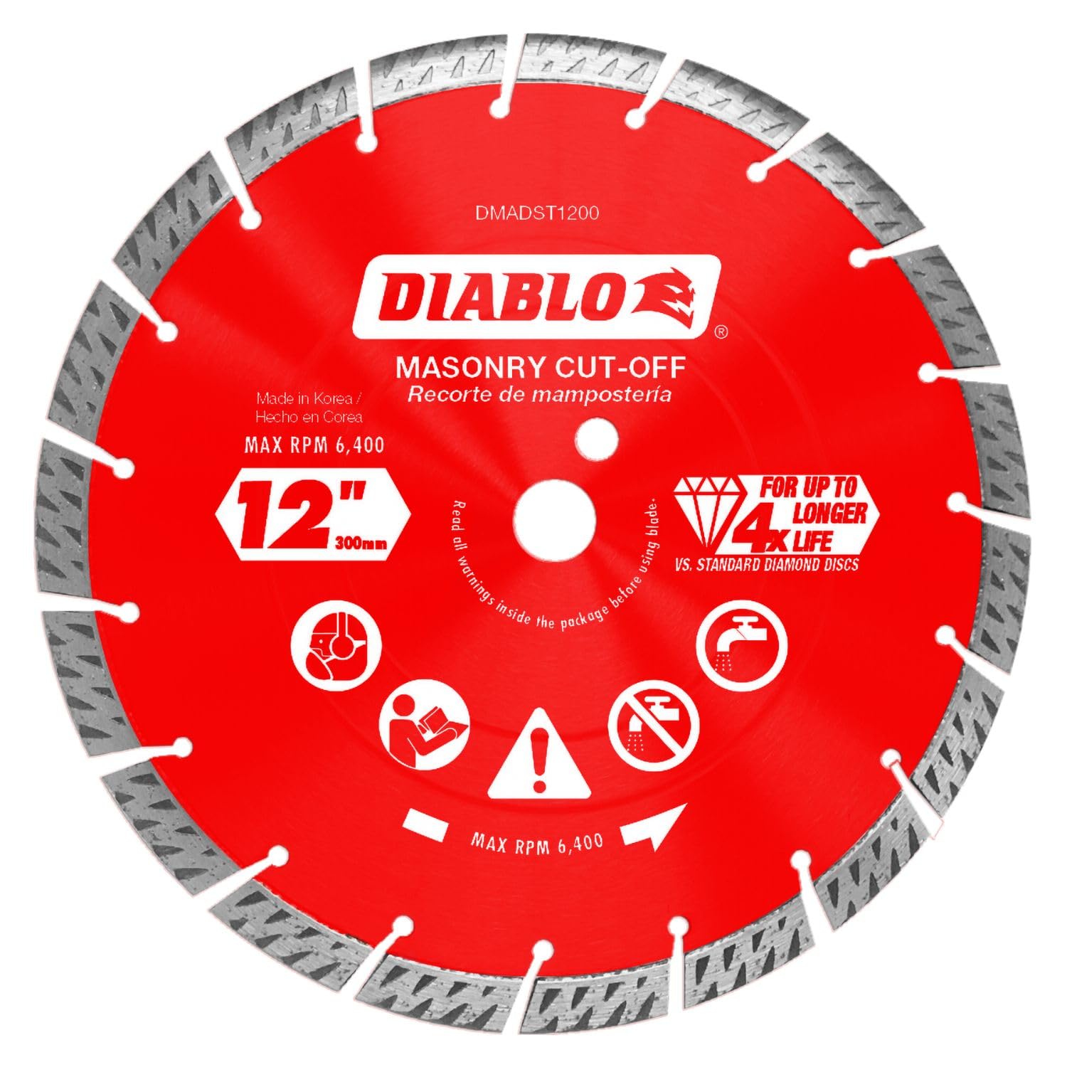  12-Inch Diamond Turbo Masonry Cut-Off Blade for Concrete Brick and Block