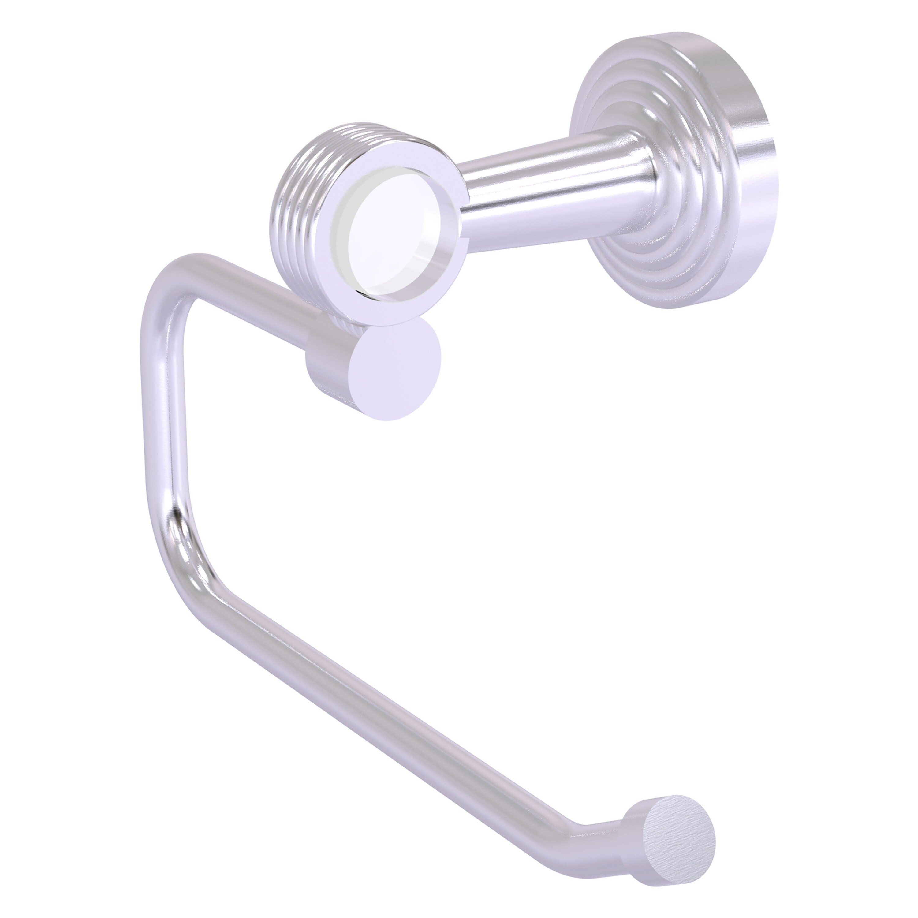 Allied Brass PB-24EG-SCH Pacific Beach Satin Chrome Wall mount Single post Toilet Paper Holder 1 -Rolls with Storage