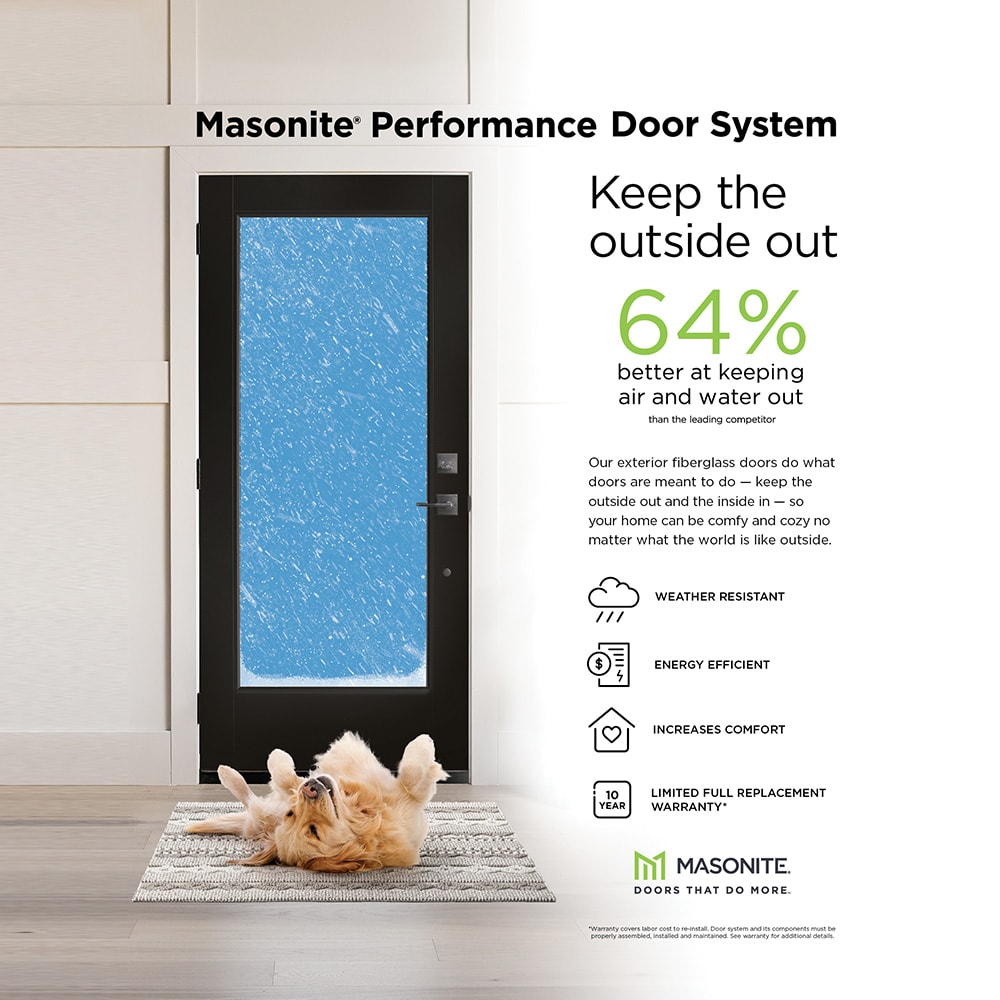 Masonite Performance Door System Cheyenne 64-in x 80-in Fiberglass