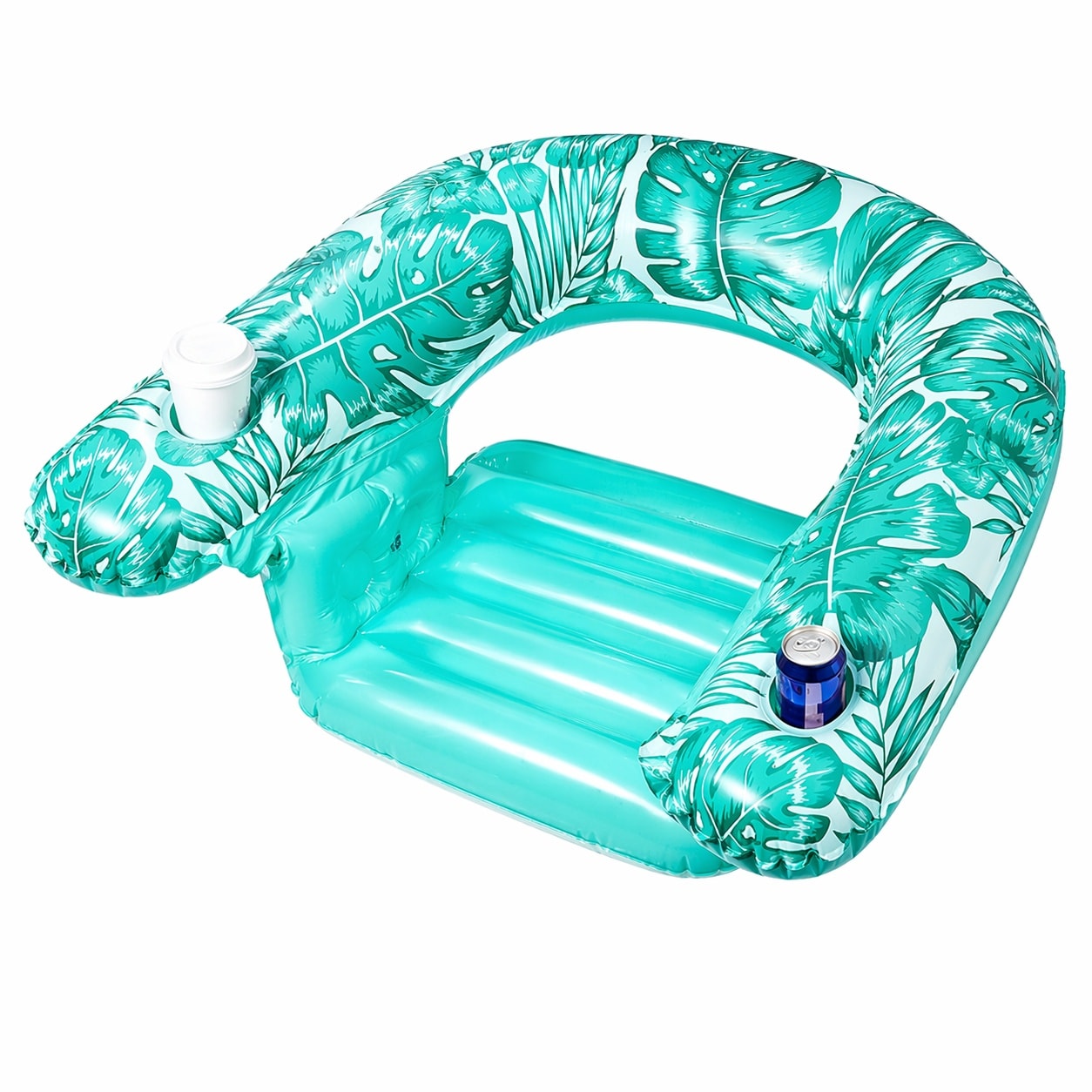 Aoibox  2 Pack Inflatable Sling Style Pool Chair Floats with Cup Holders and Armrests Holds 300 LBS Raft Grade Vinyl