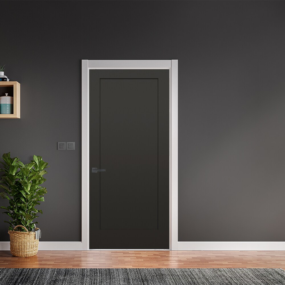 RELIABILT 36-in x 80-in Obsidian Solid Core 1-panel Right Hand Molded ...