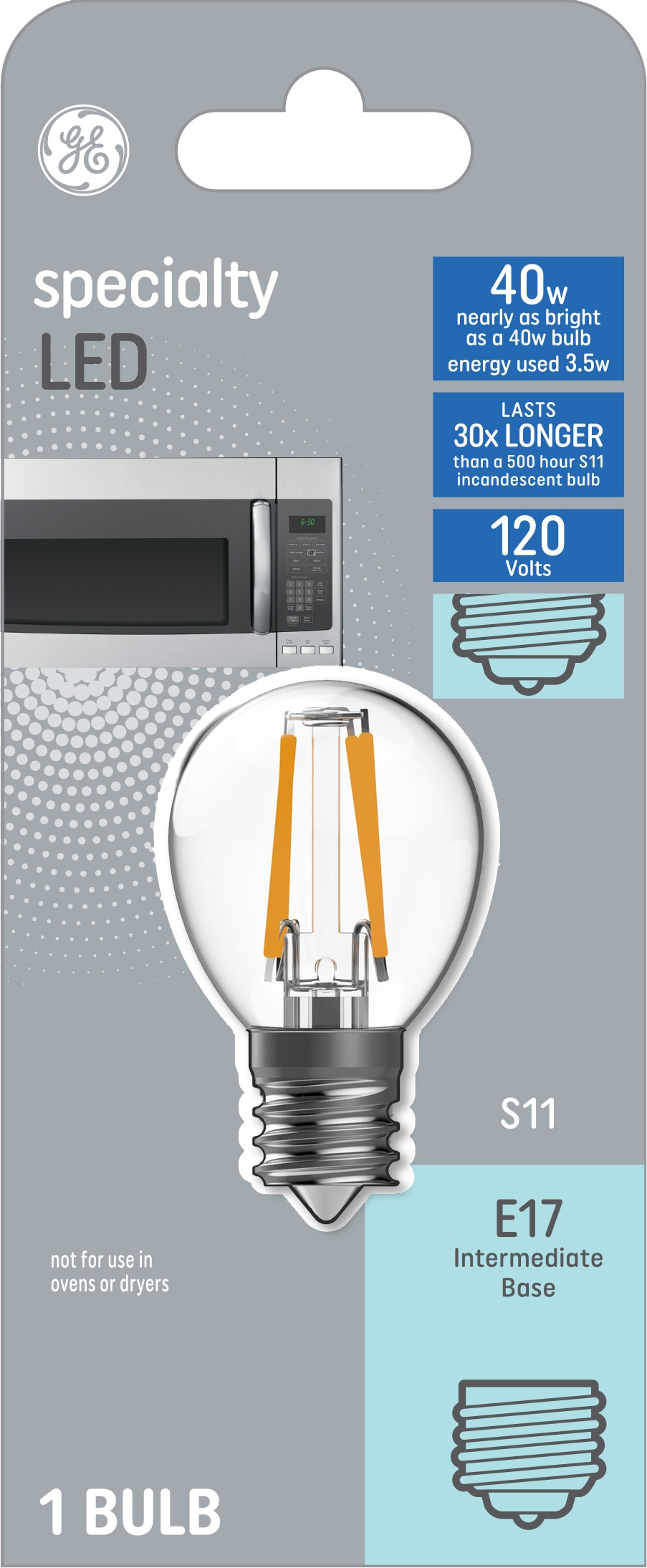 GE 40-Watt EQ S11 Warm White Intermediate Base (e-17) LED Light Bulb at