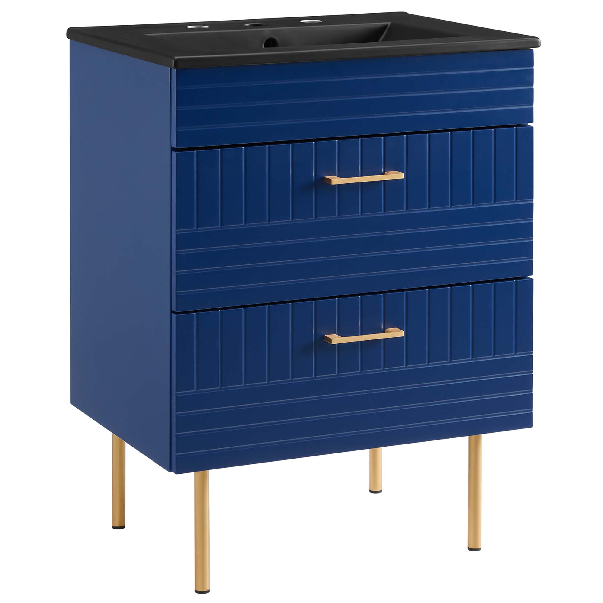 Modway  Daybreak 24-in Bathroom Vanity in Blue Black
