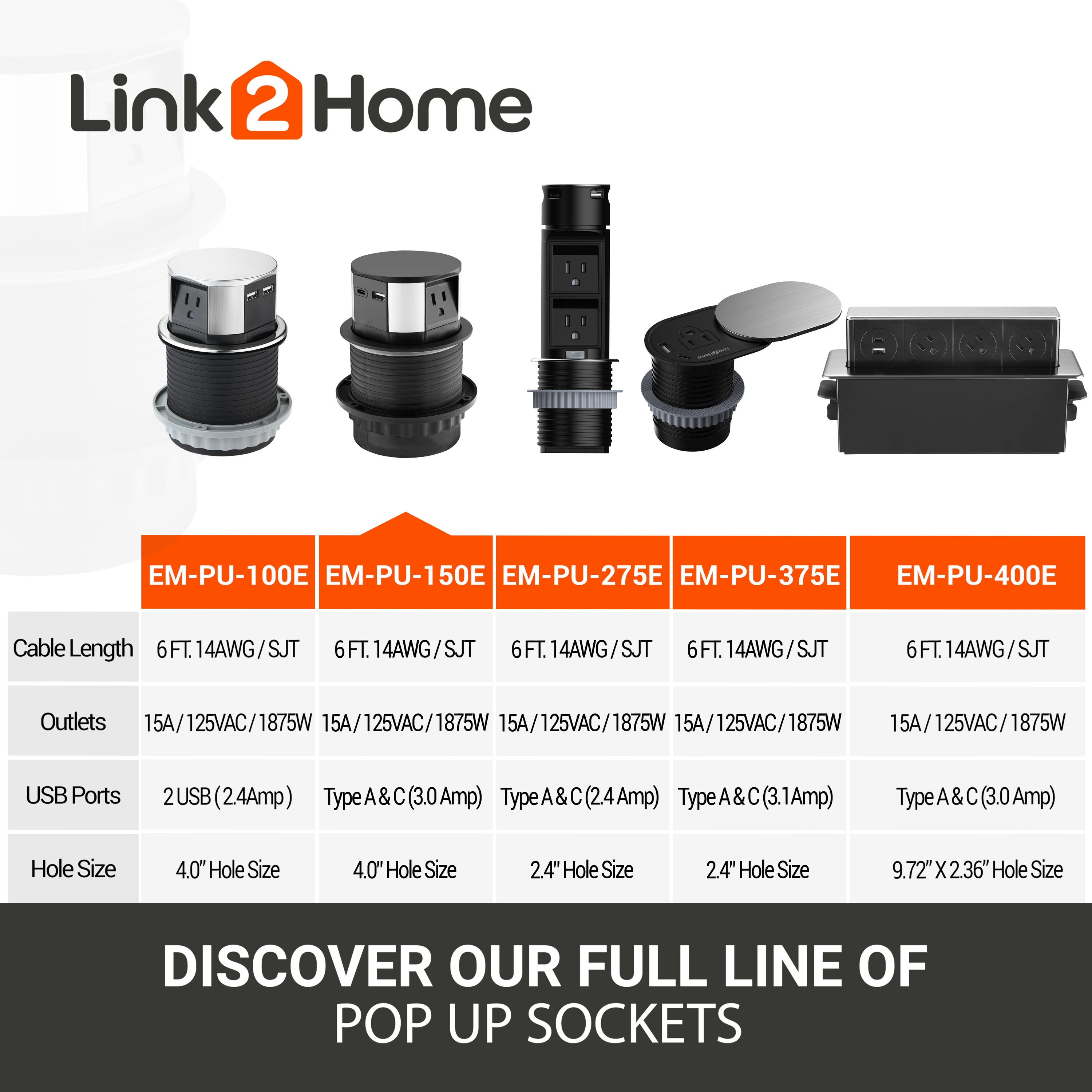 LINK2HOME EM-PU-275E Electrical-Power-Strips - View #4