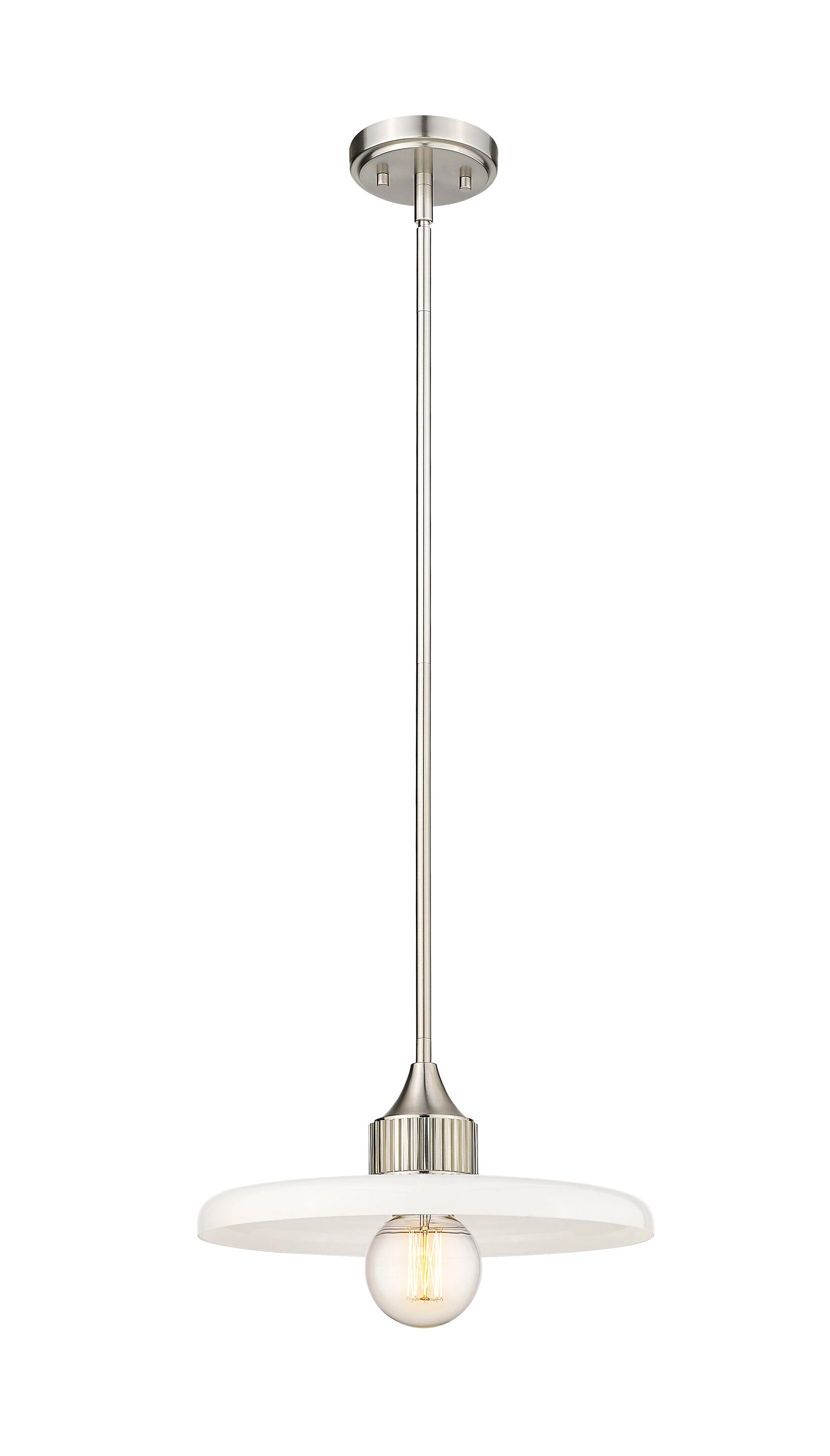 14" Brushed Nickel Glass LED Indoor/Outdoor Pendant Light