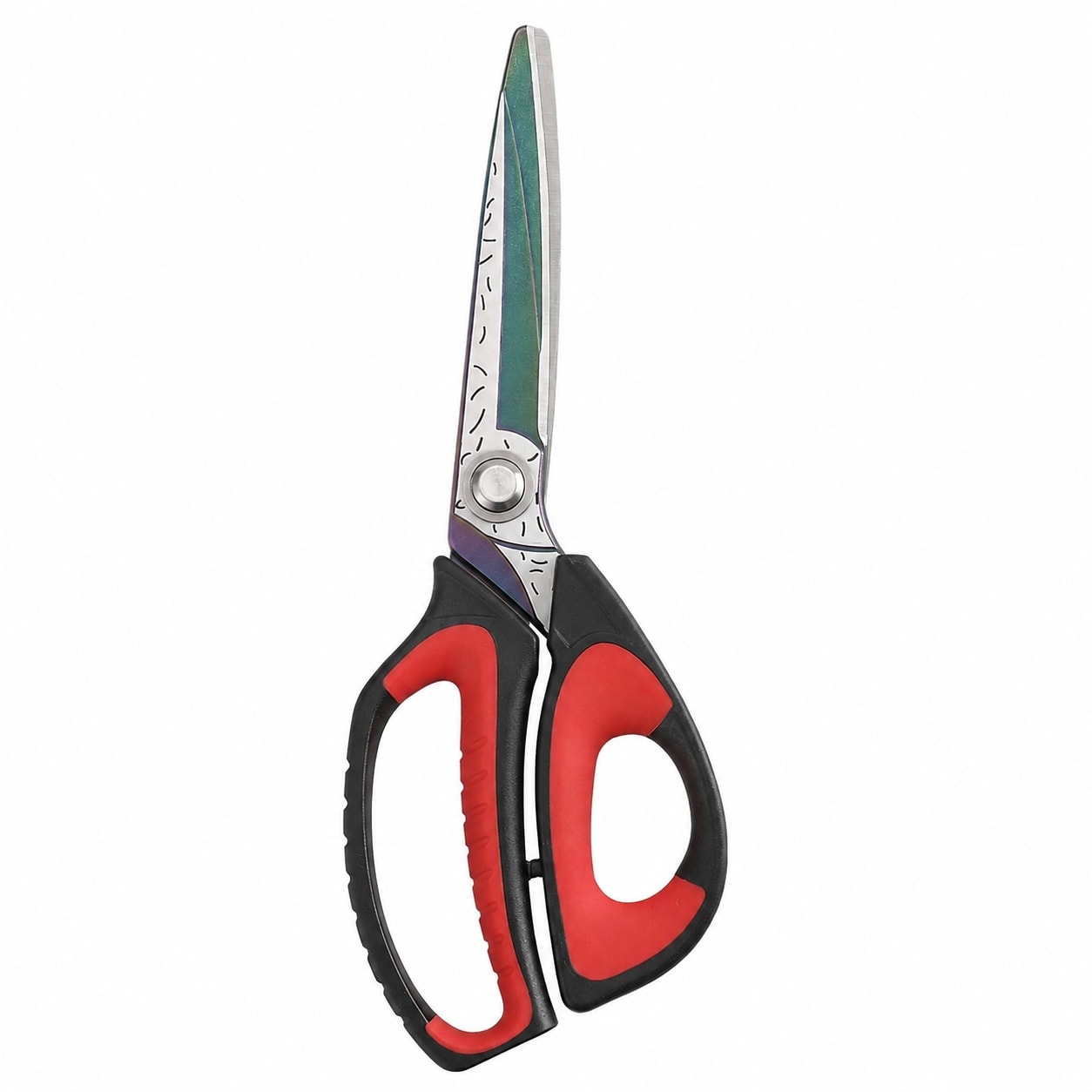 Misopily  10 Inch Multipurpose Heavy Duty Scissors Titanium Coated Stainless Steel Shears for Fabric Pruning Gardening and Household Use Red