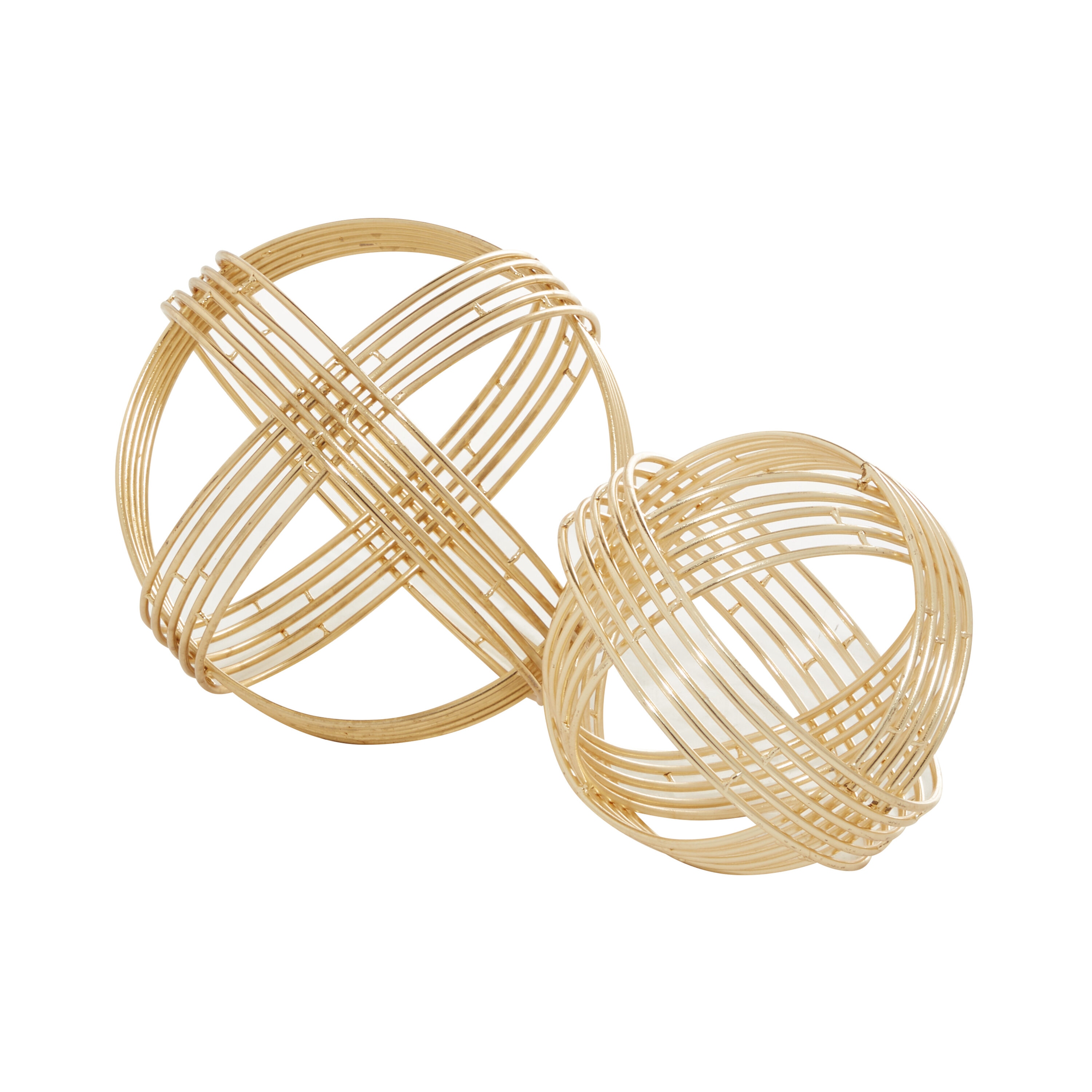 Grayson Lane 67408 2-Pack Gold Iron Modern Sculpture