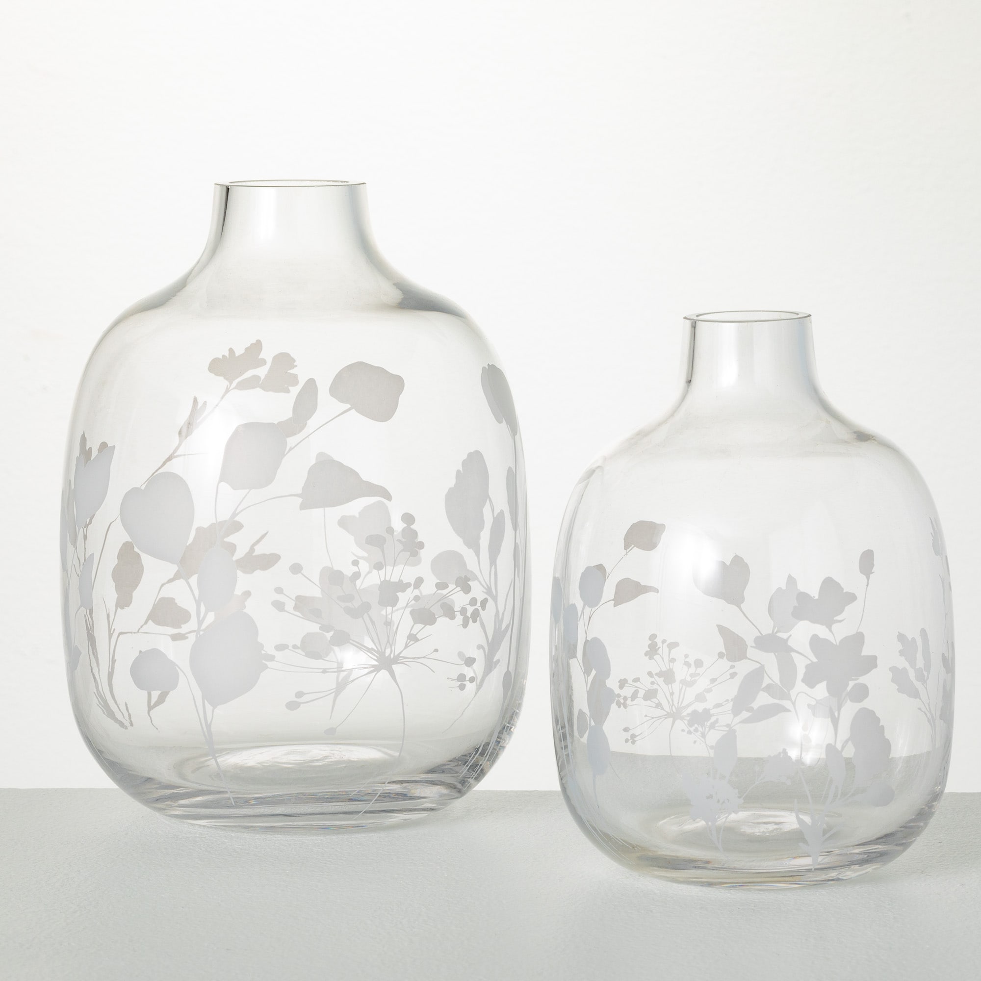 Sullivans G8401 2 -Pack Clear Glass Modern Vase