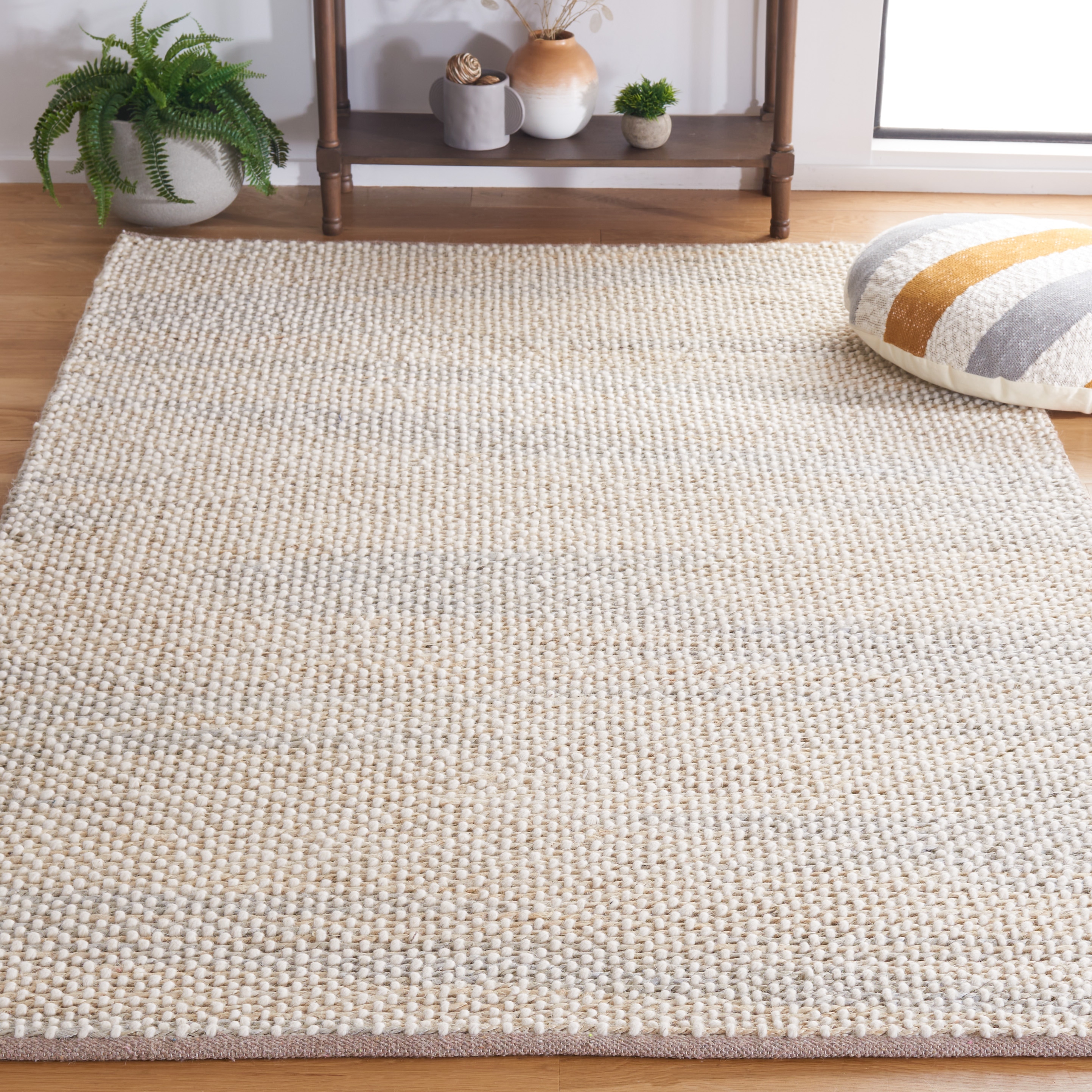  Natura 221 Natural/Light Gray Solid / Tonal 4ft x 6ft Small Rectangle Rug