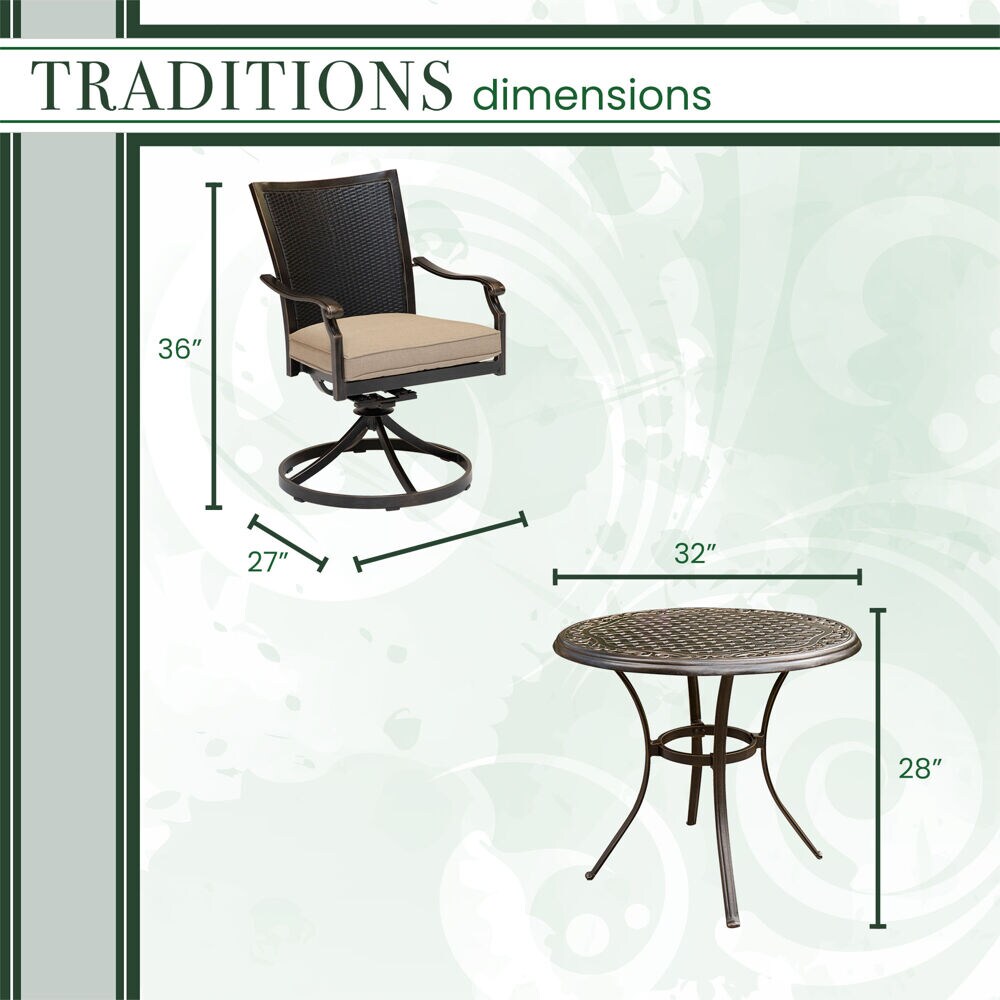 Hanover TRADDNWB3PCSWC-TAN Patio-Dining-Sets - View #4