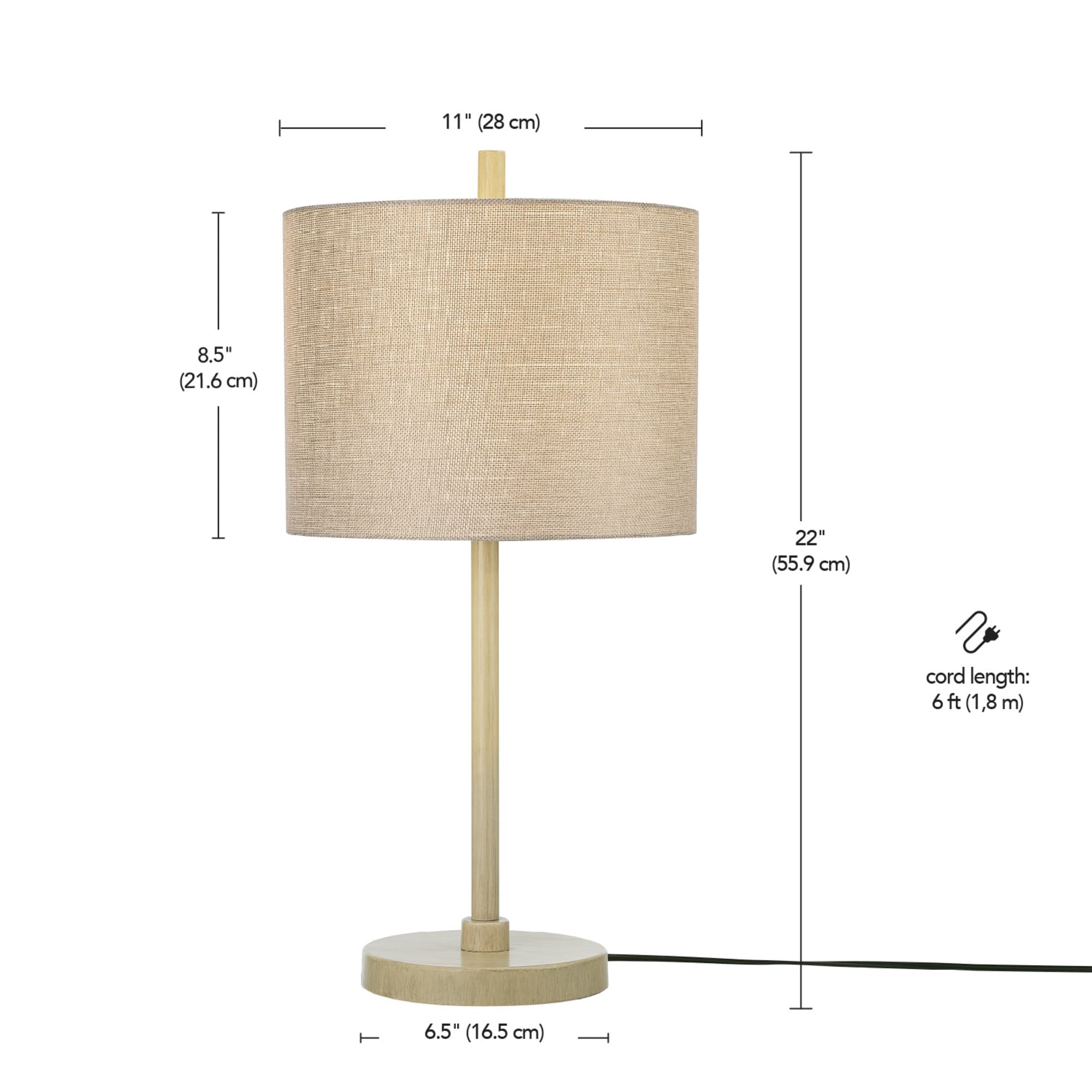 Globe Electric 22-in Satin Brown Led, On Off Switch Table Lamp With 