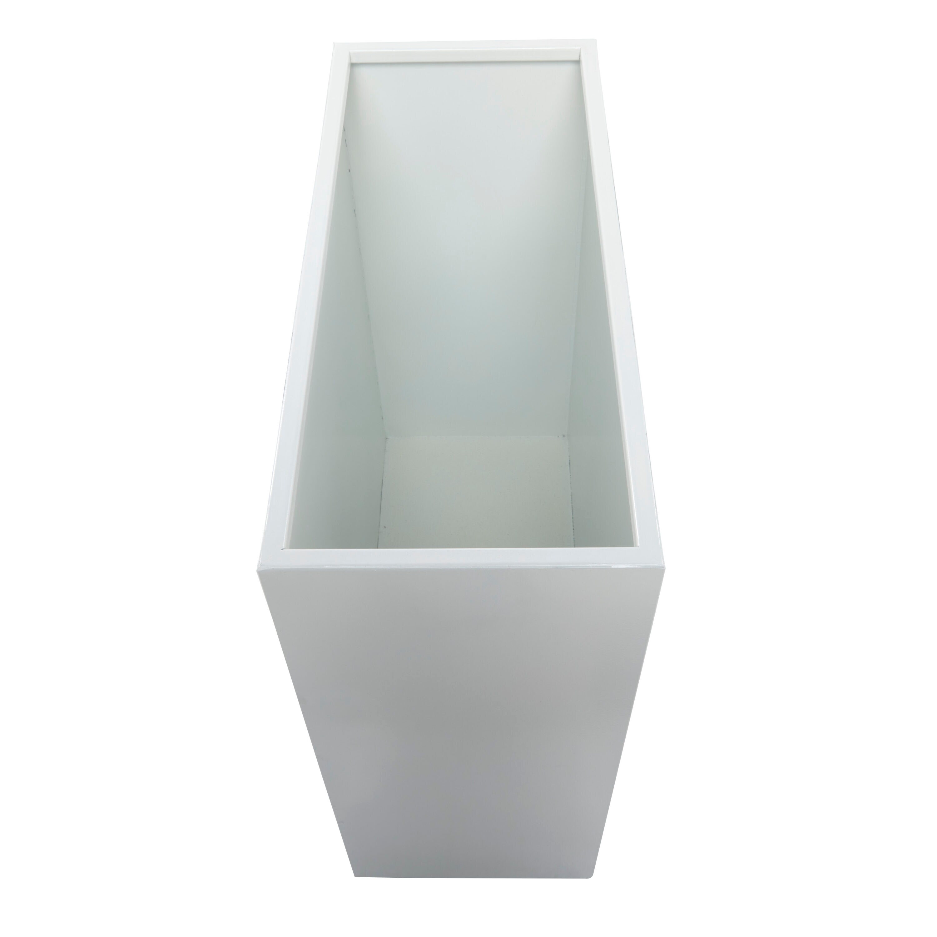 Extra Large White Iron Square Modern Planter Set