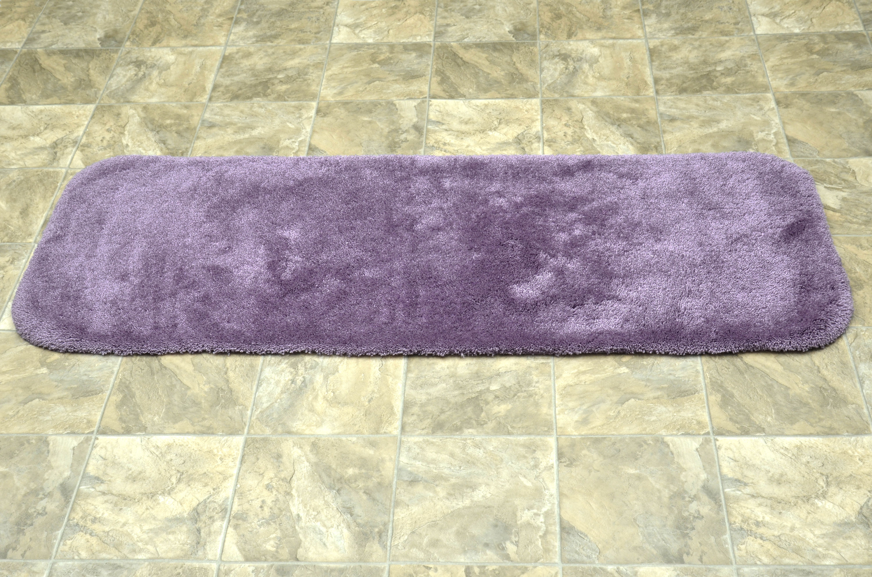 Finest Luxury Washable Nylon Shag Bath Rug, or Set in Purple - On